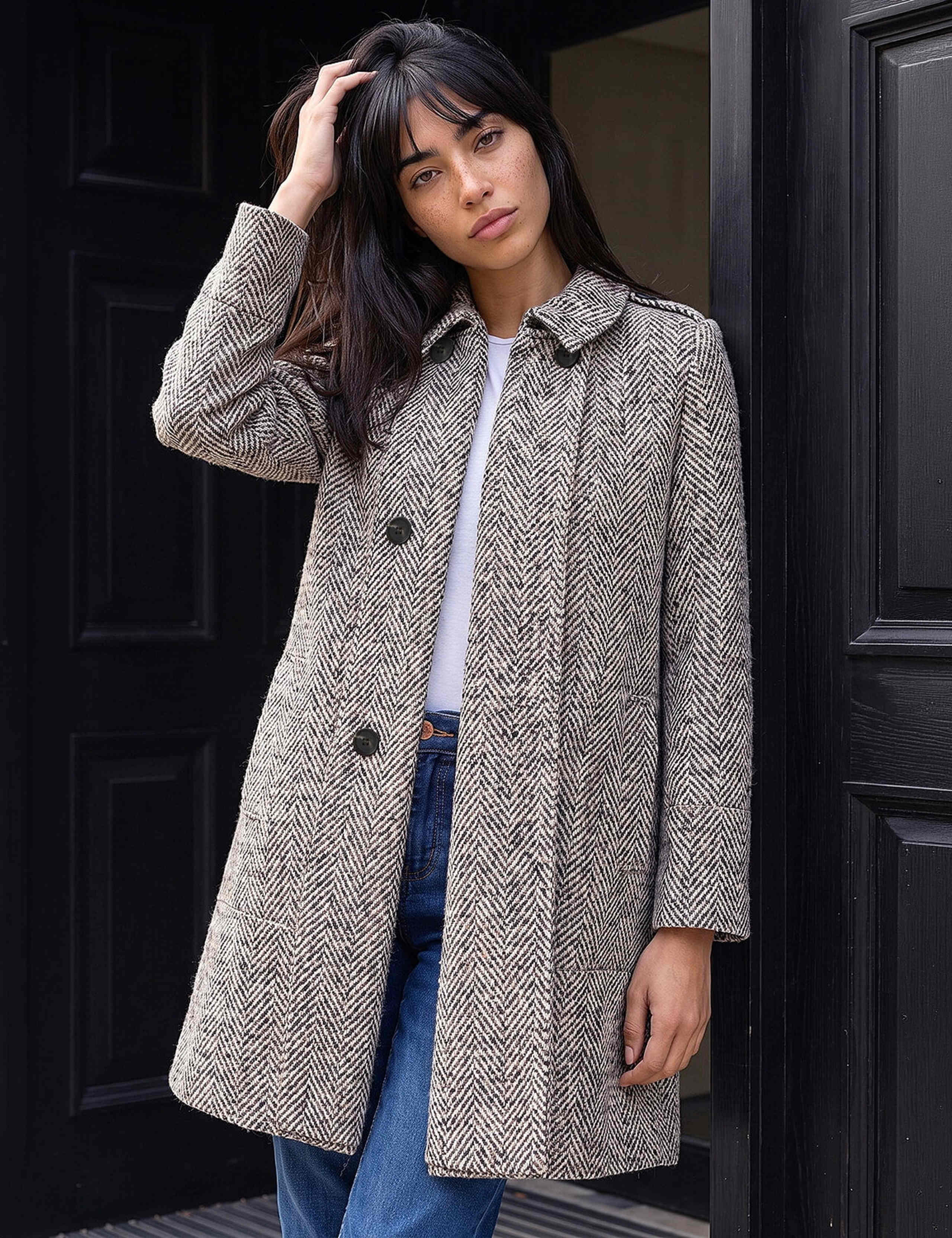 Petite Collared Double Breasted Coat 1 of 4