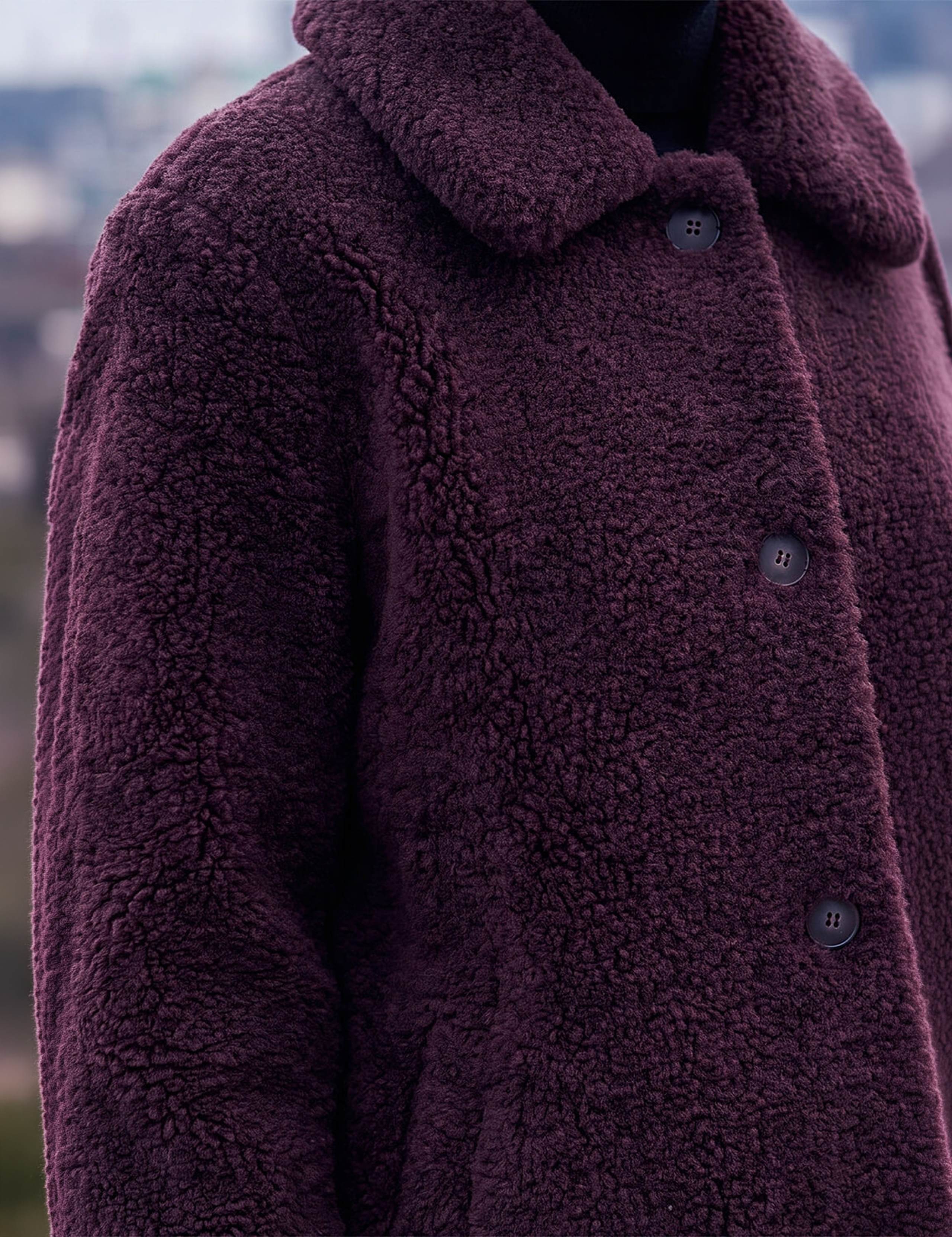 Petite Faux Shearling Single Breasted Coat 3 of 4