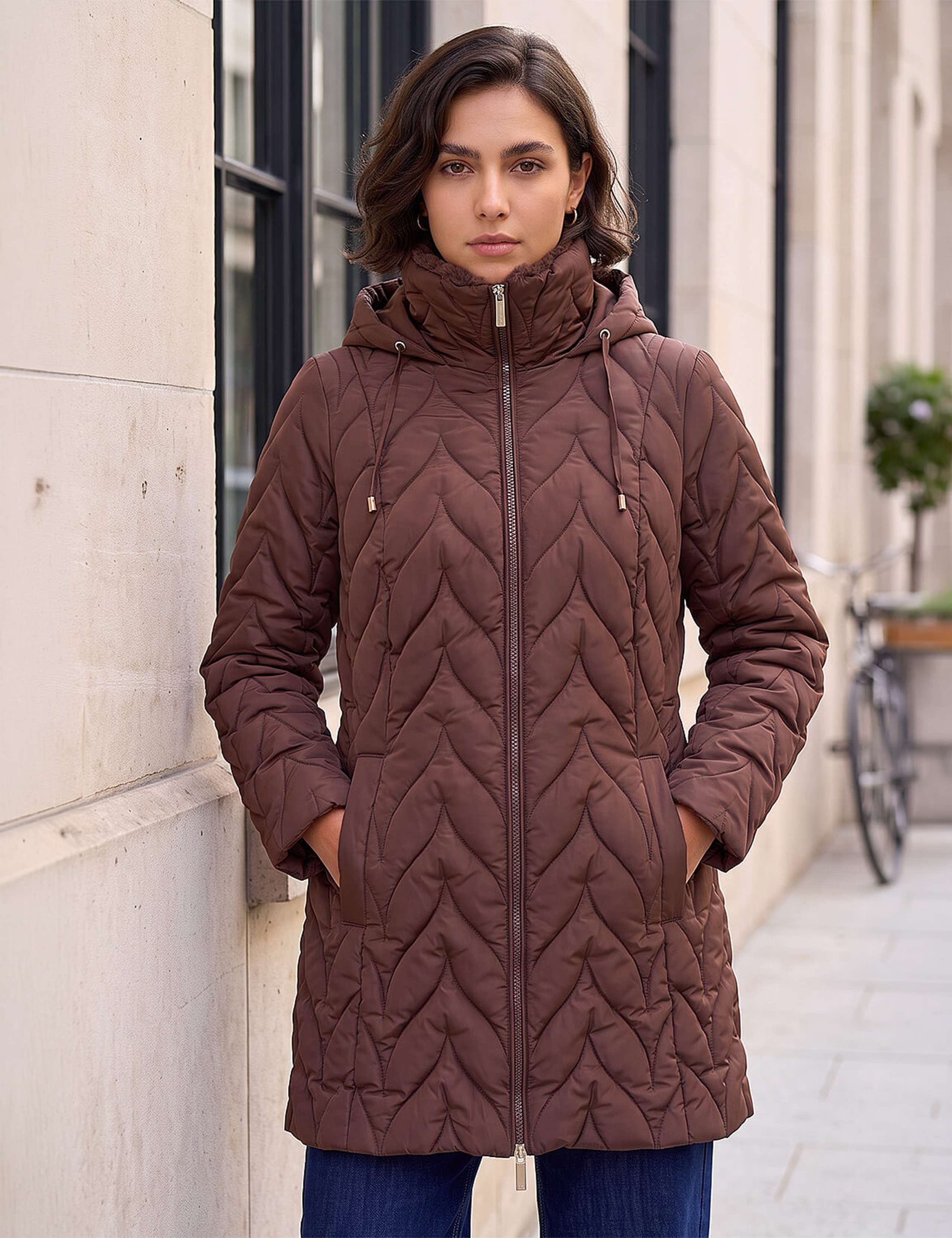 Zig Zag Padded Hooded Coat 3 of 4