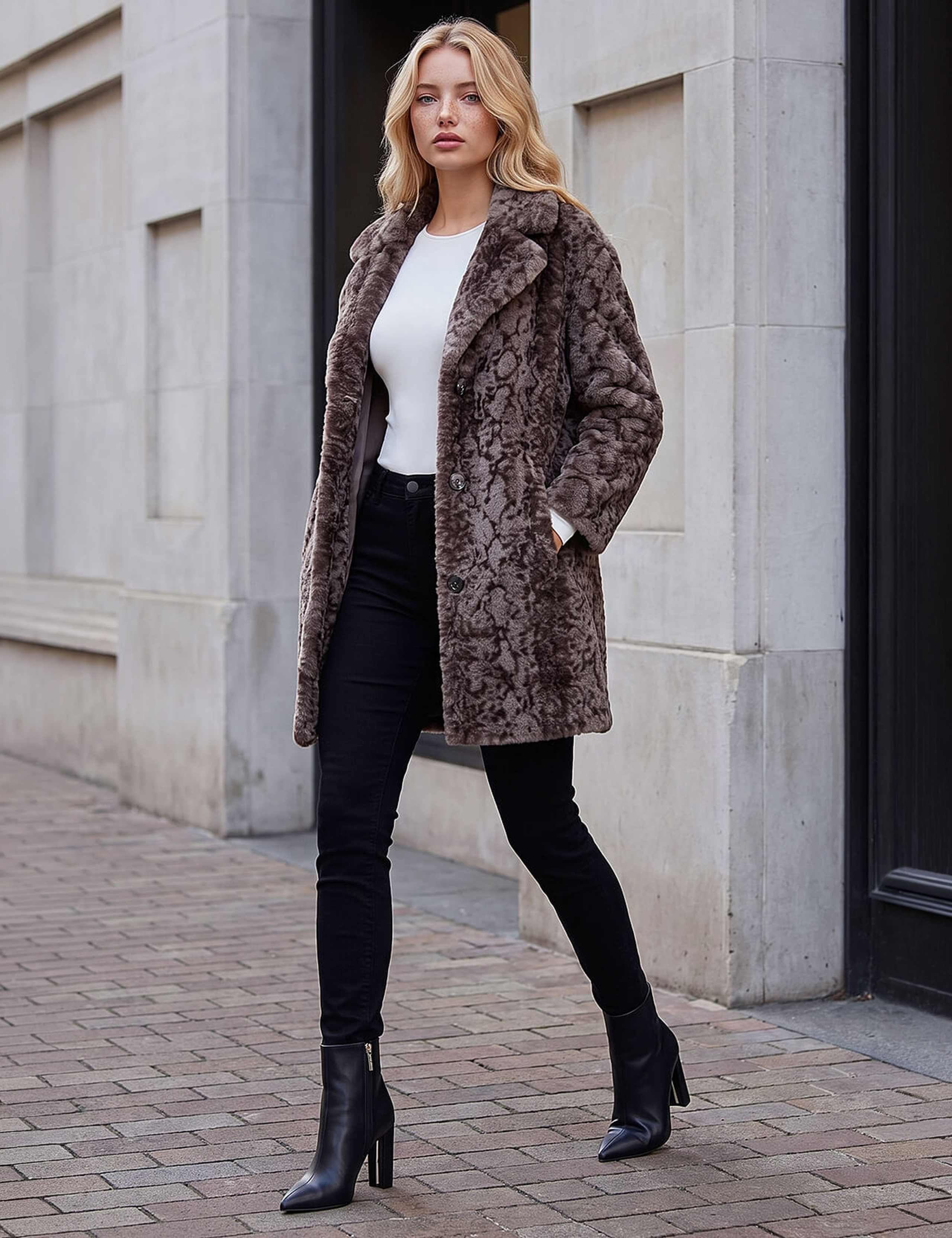 Petite Animal Print Faux Fur Coat 2 of 4