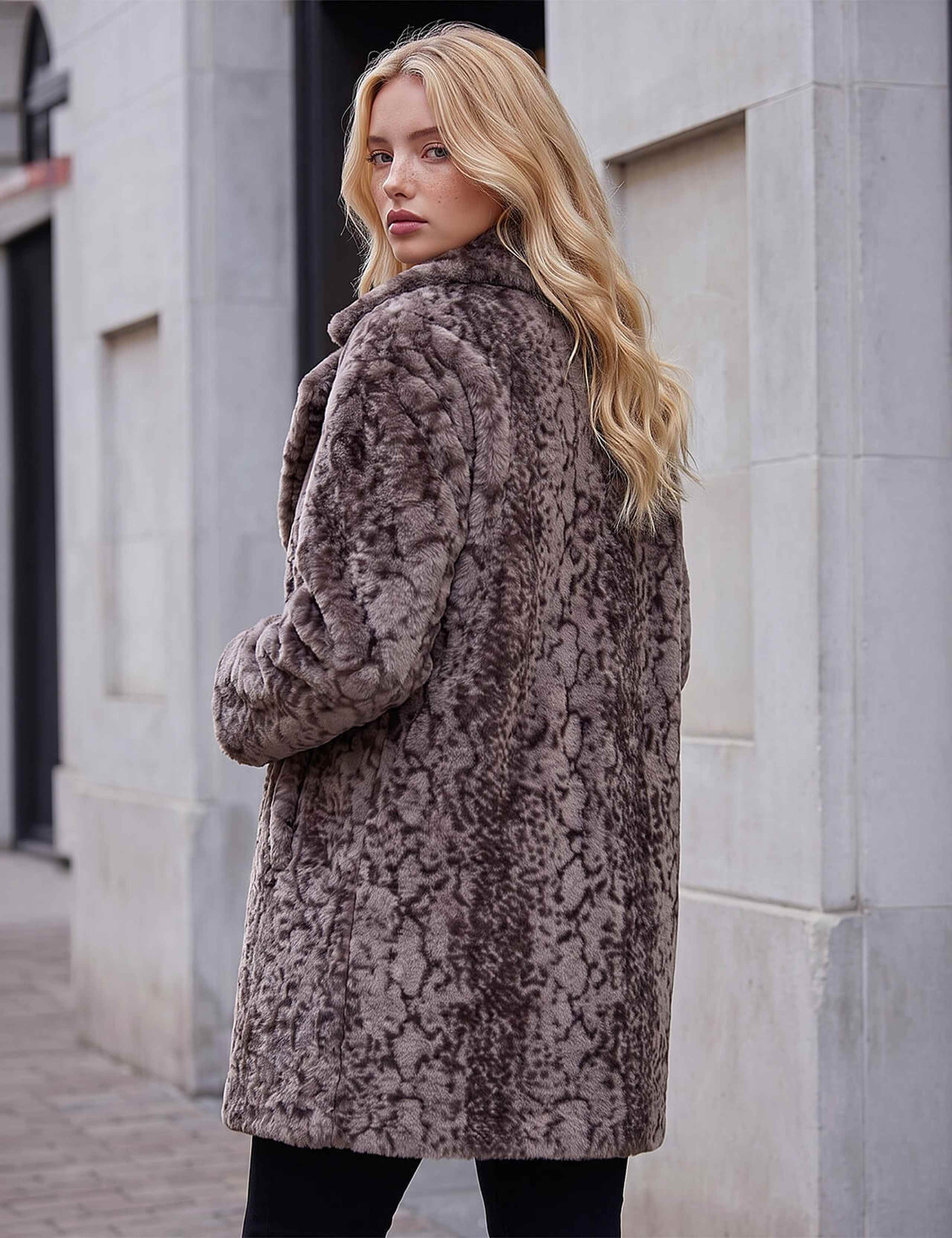 Petite Animal Print Faux Fur Coat 4 of 4