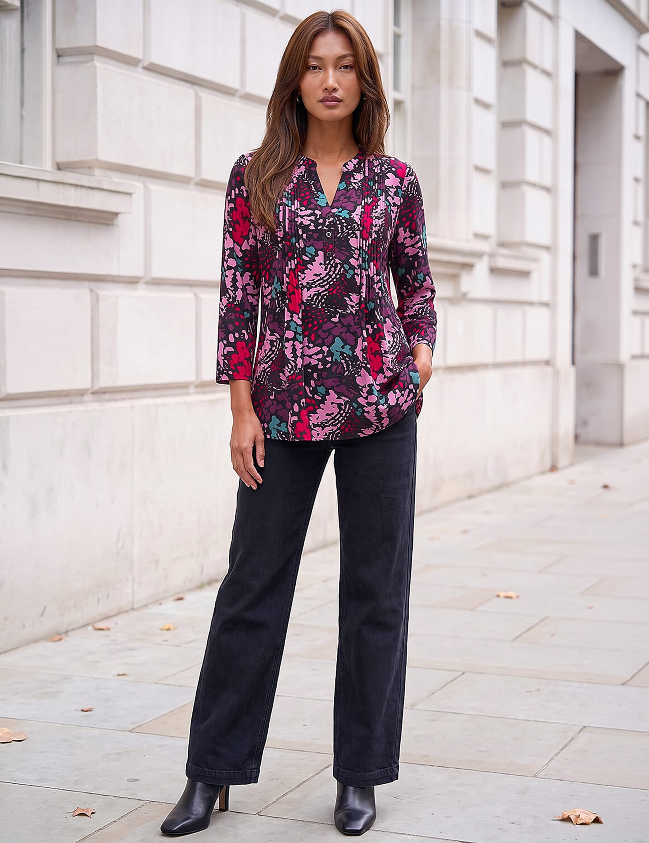 Animal Print Pintuck Shirt 3 of 4
