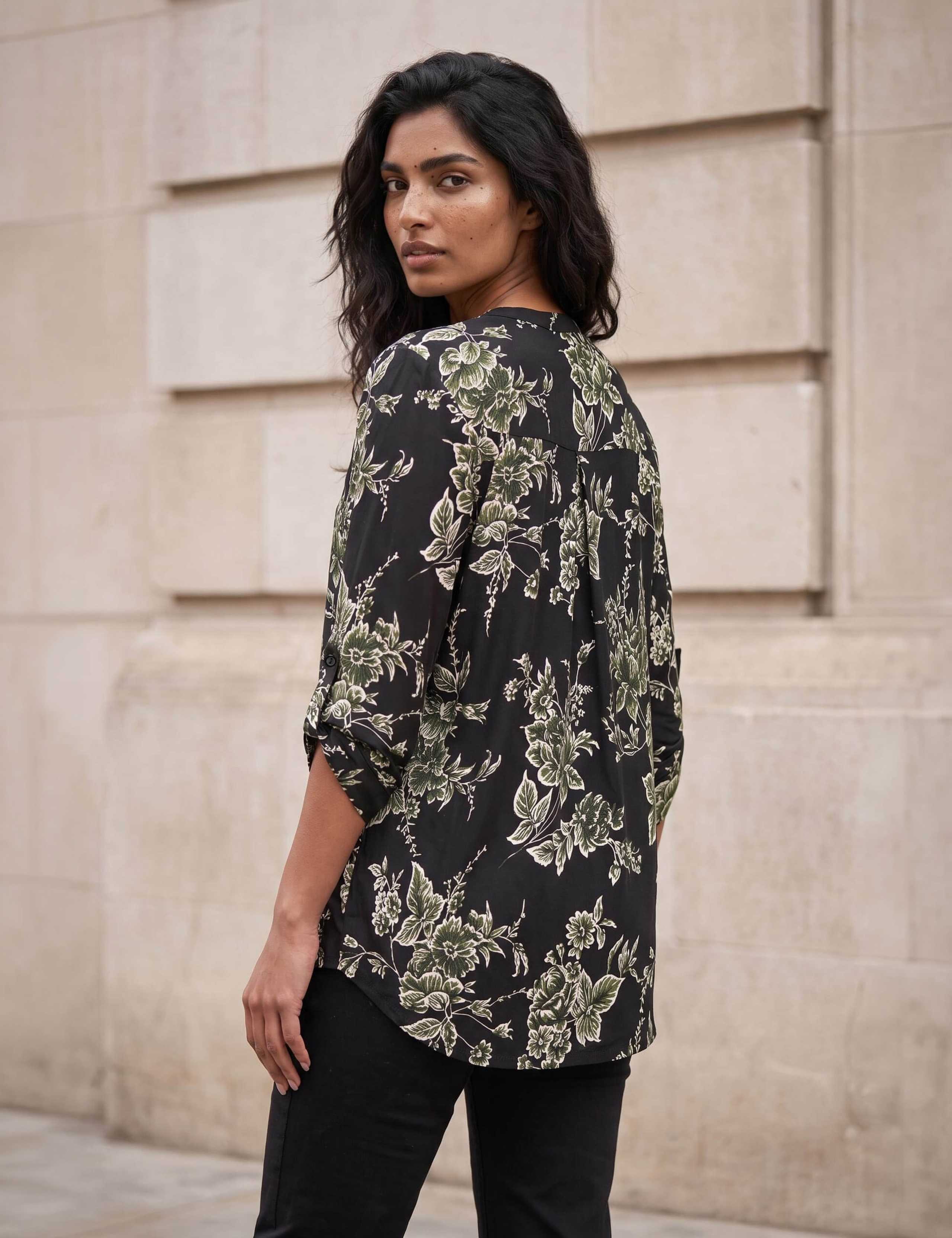 Floral Puff Print Stretch Shirt 2 of 4