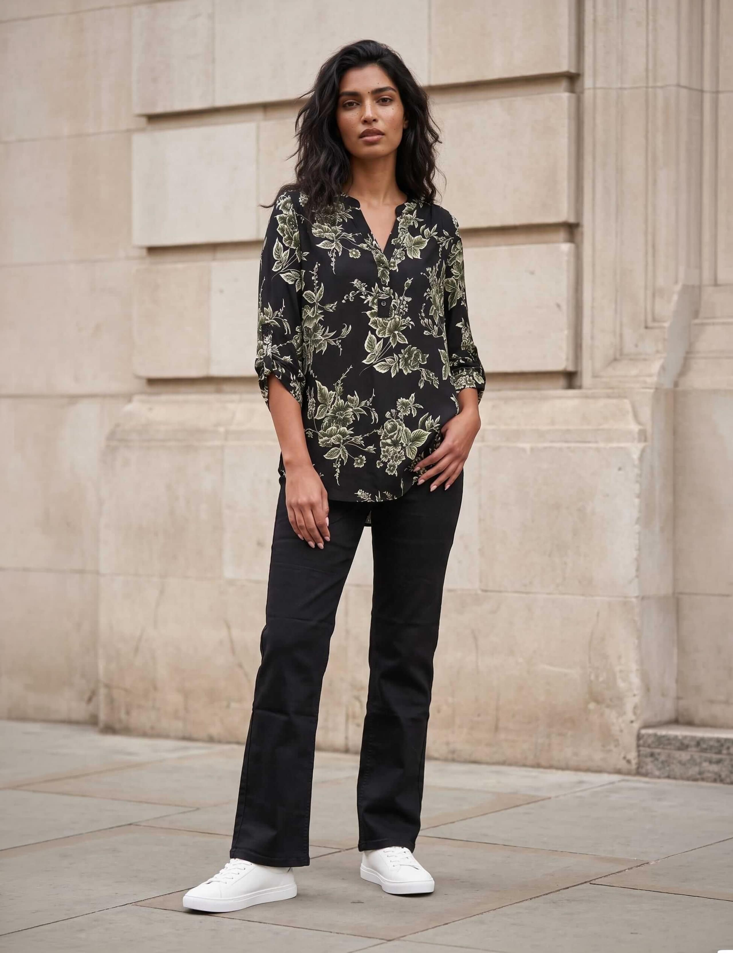 Floral Puff Print Stretch Shirt 3 of 4