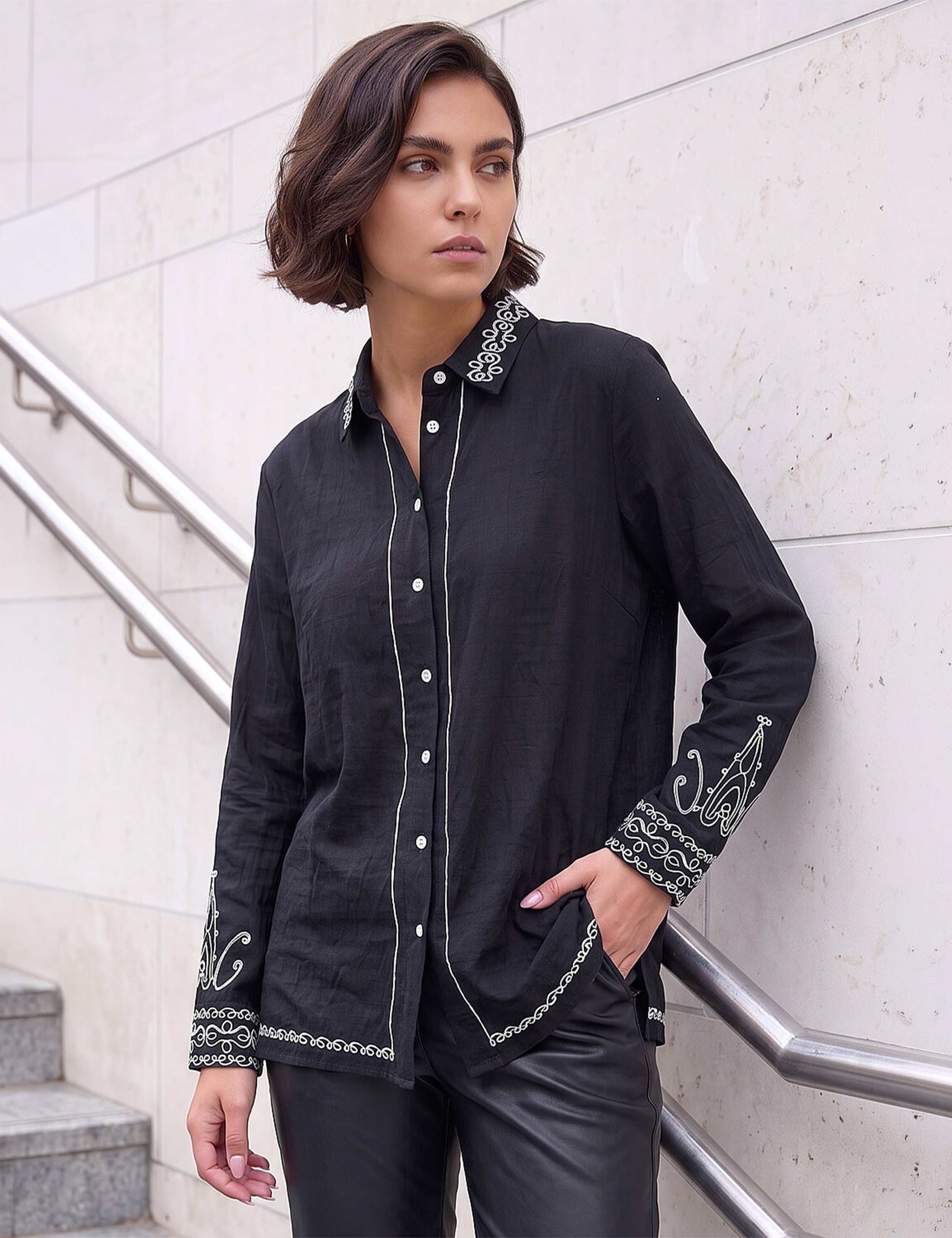 Embroidered Collared Shirt 1 of 4