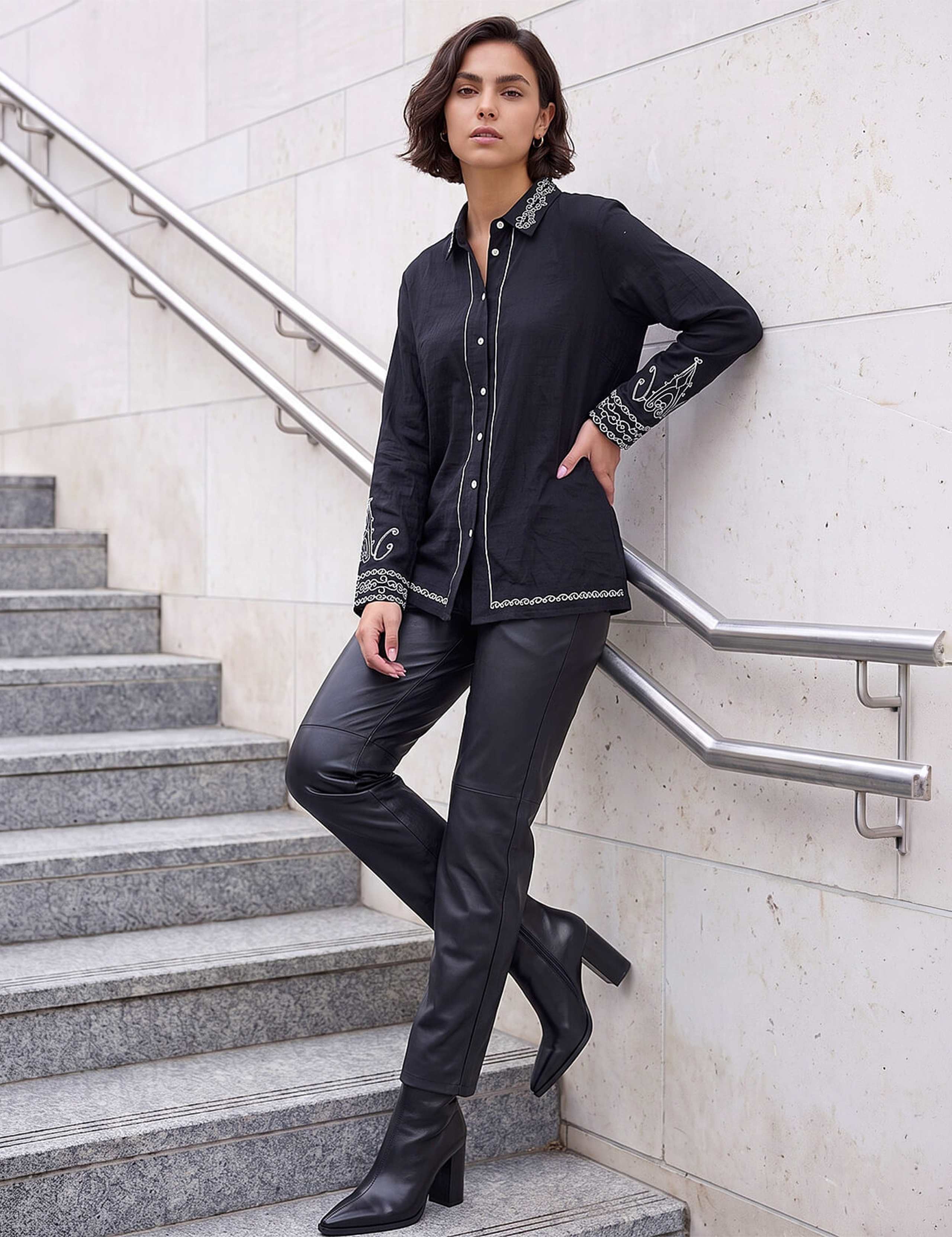 Embroidered Collared Shirt 3 of 4