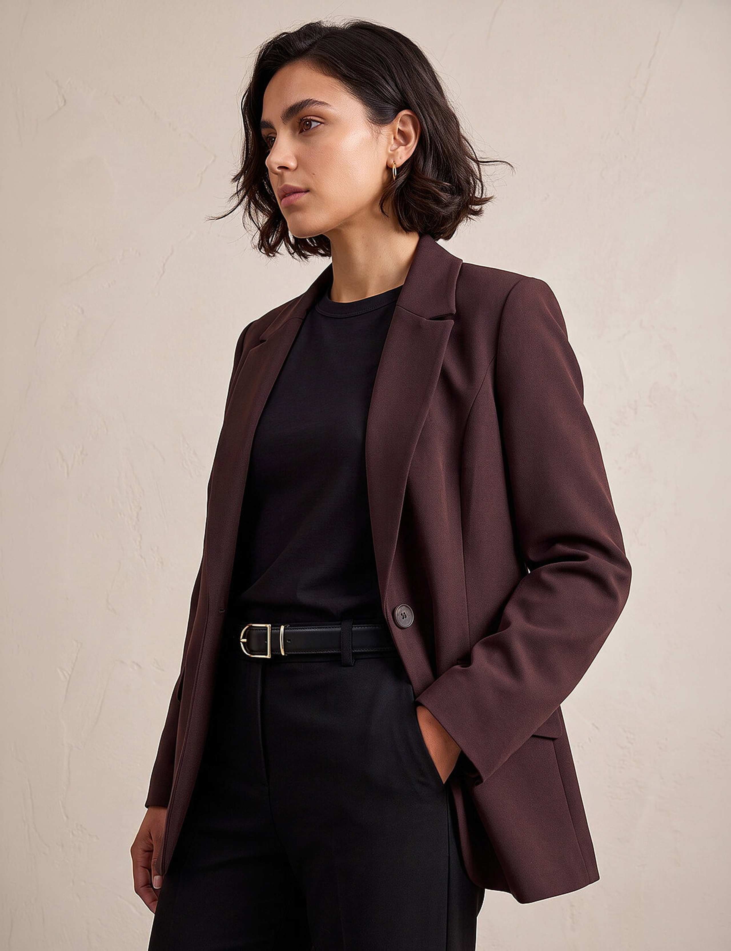 Single Breasted Oversized Cropped Blazer 3 of 4