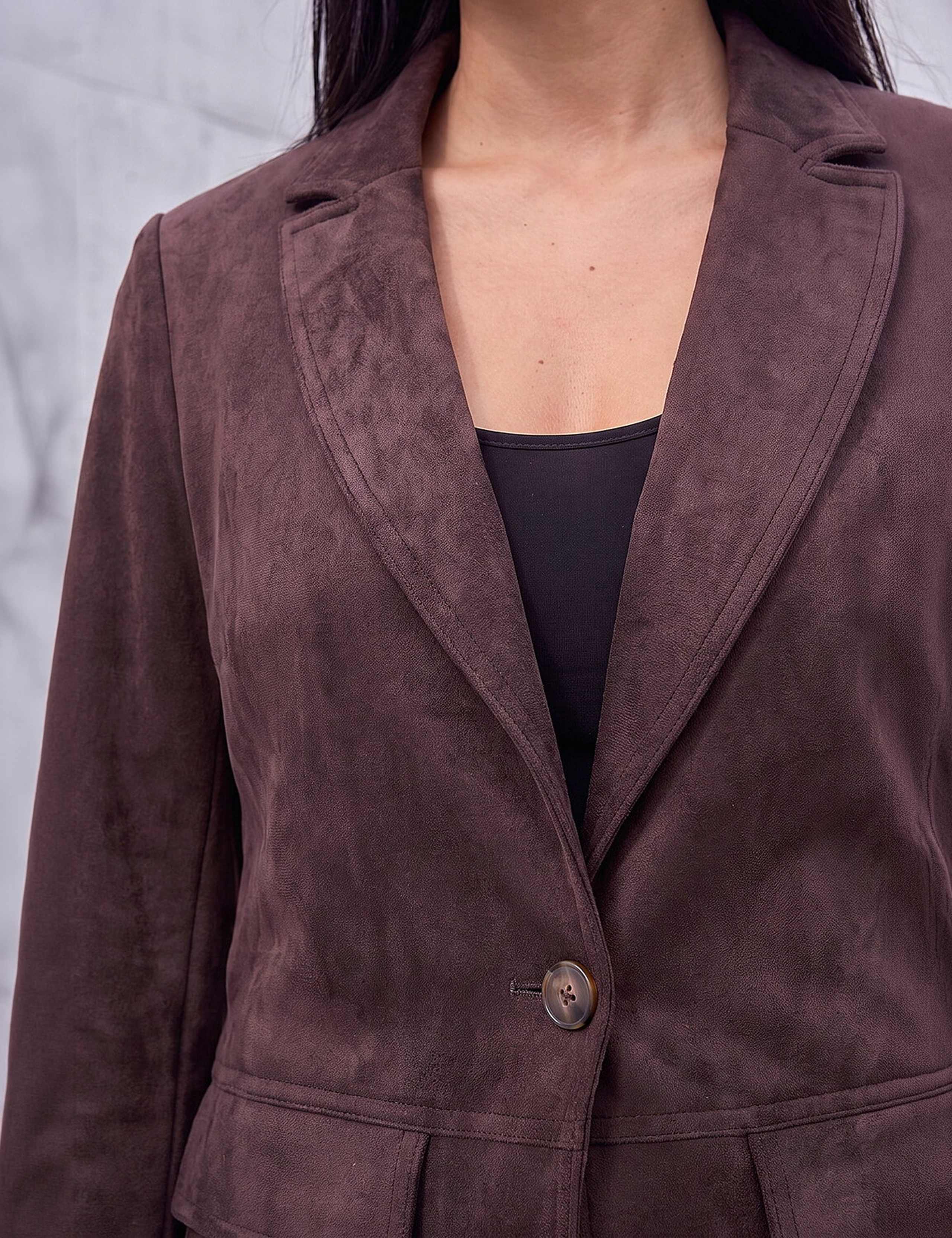 Suedette Oversized Cropped Blazer 4 of 4