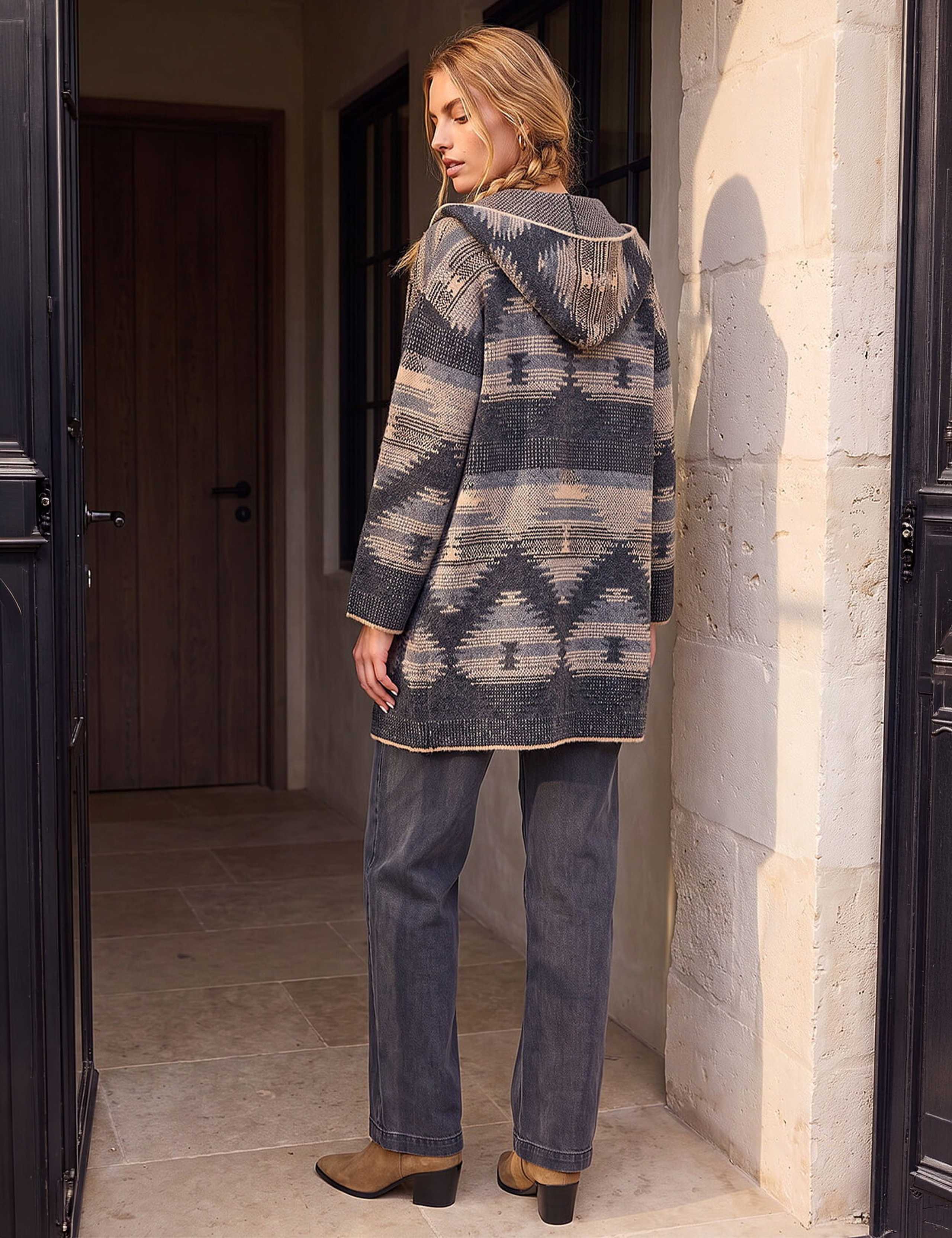 Jacquard Hooded Cardigan 3 of 4