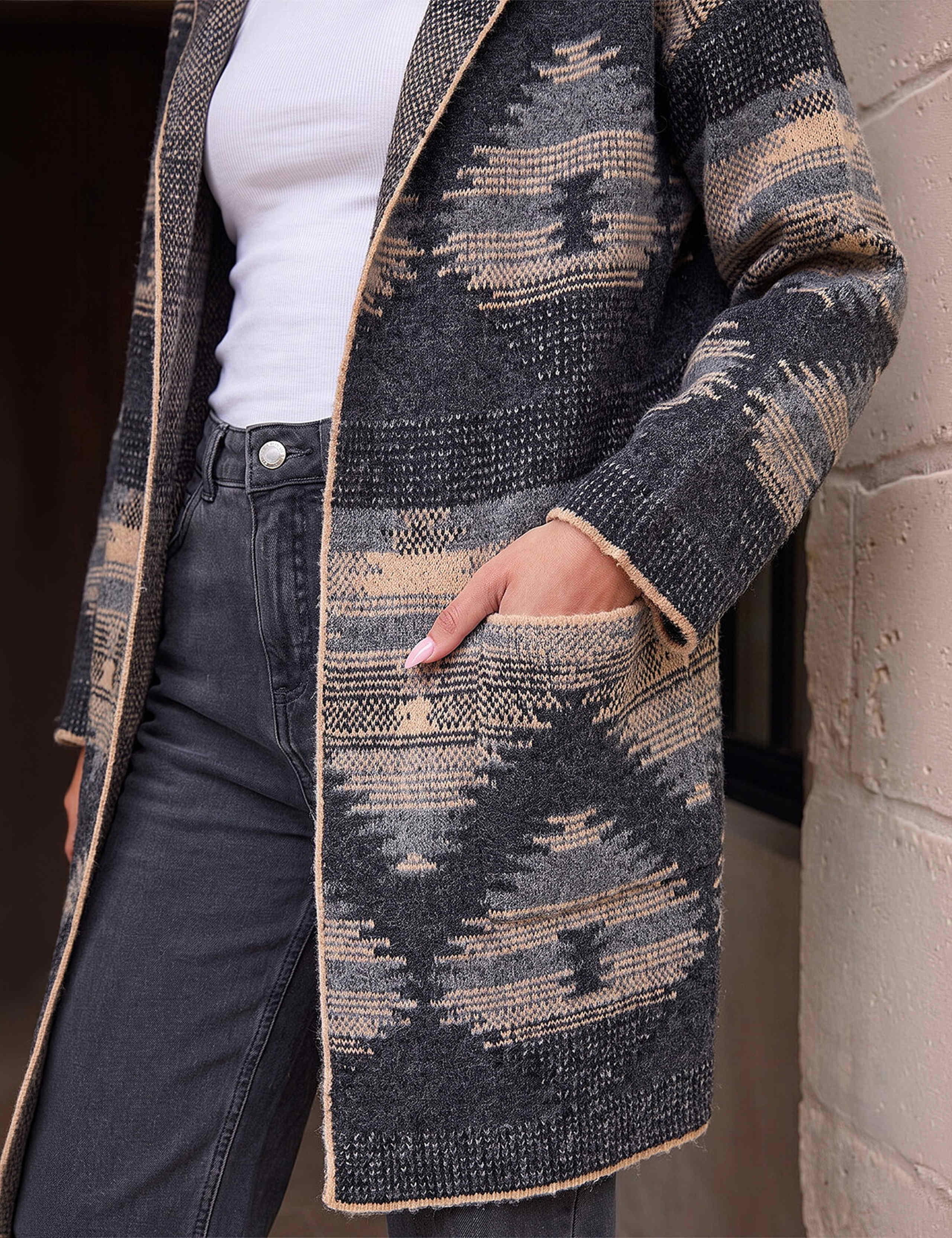 Jacquard Hooded Cardigan 4 of 4