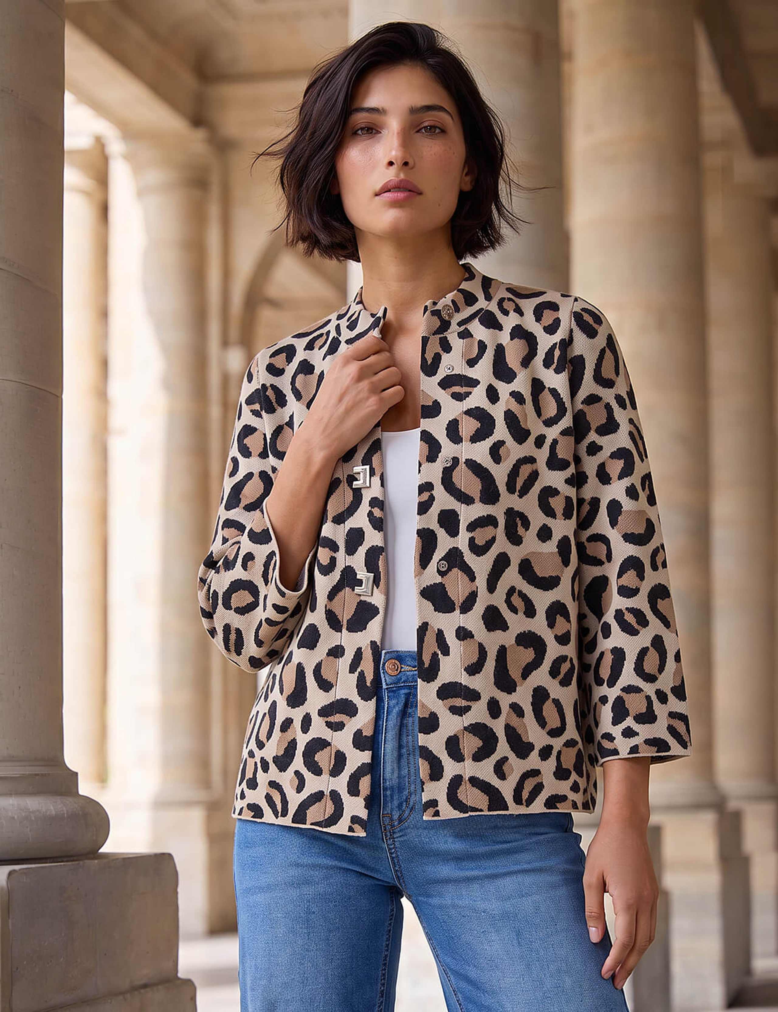 Petite Animal Print Cardigan 1 of 4