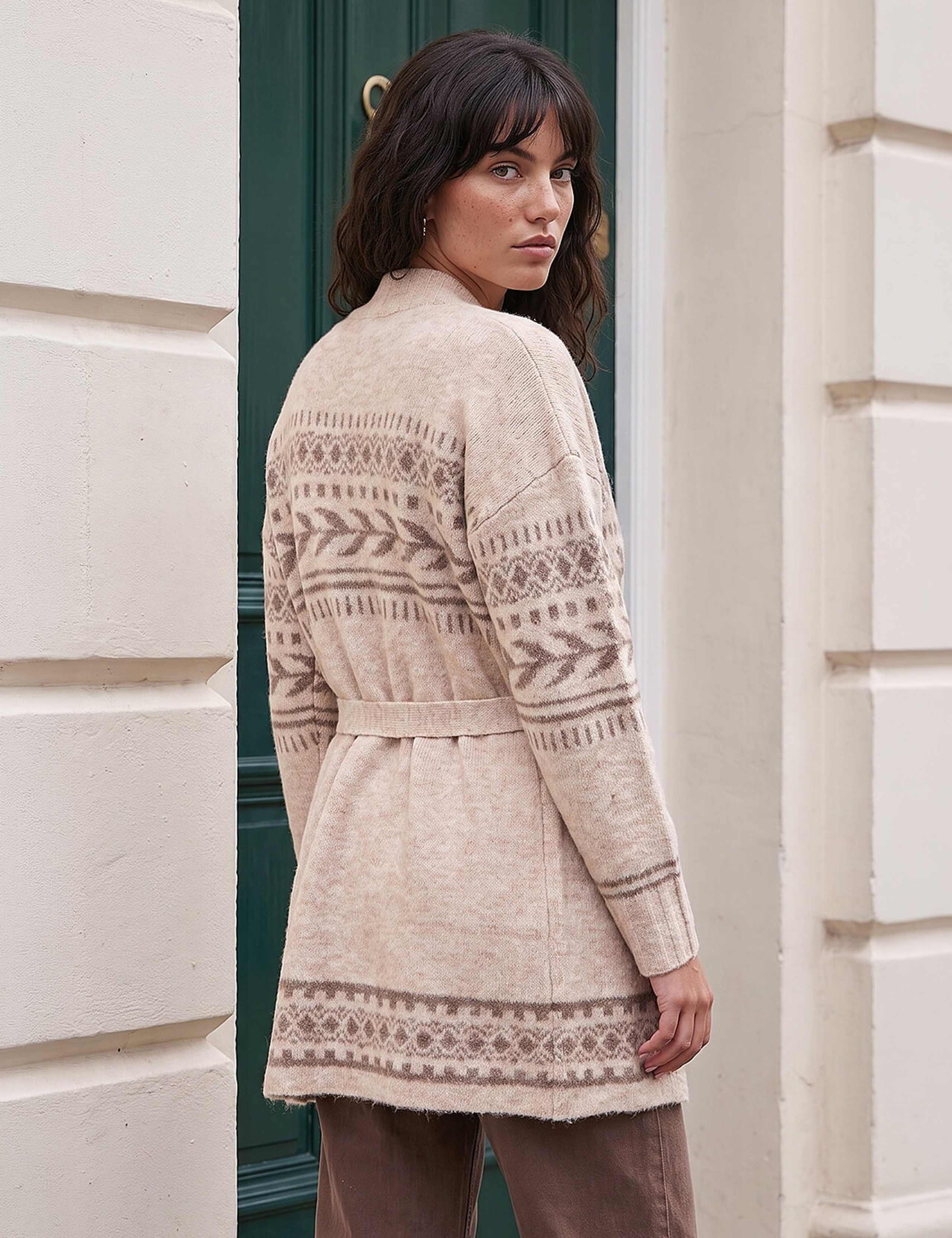 Patterned Belted Cardigan 4 of 4