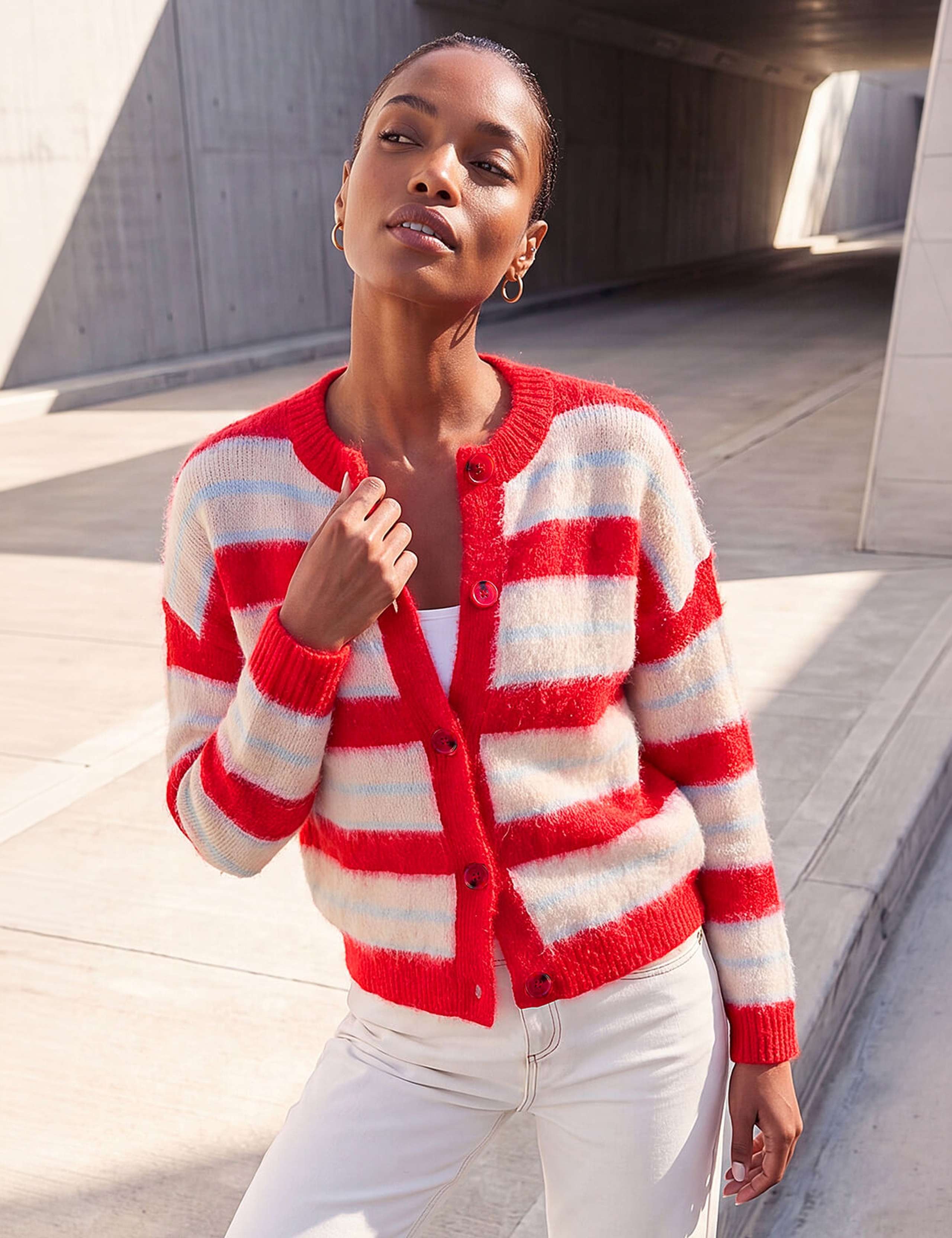 Striped Cardigan With Wool 1 of 4