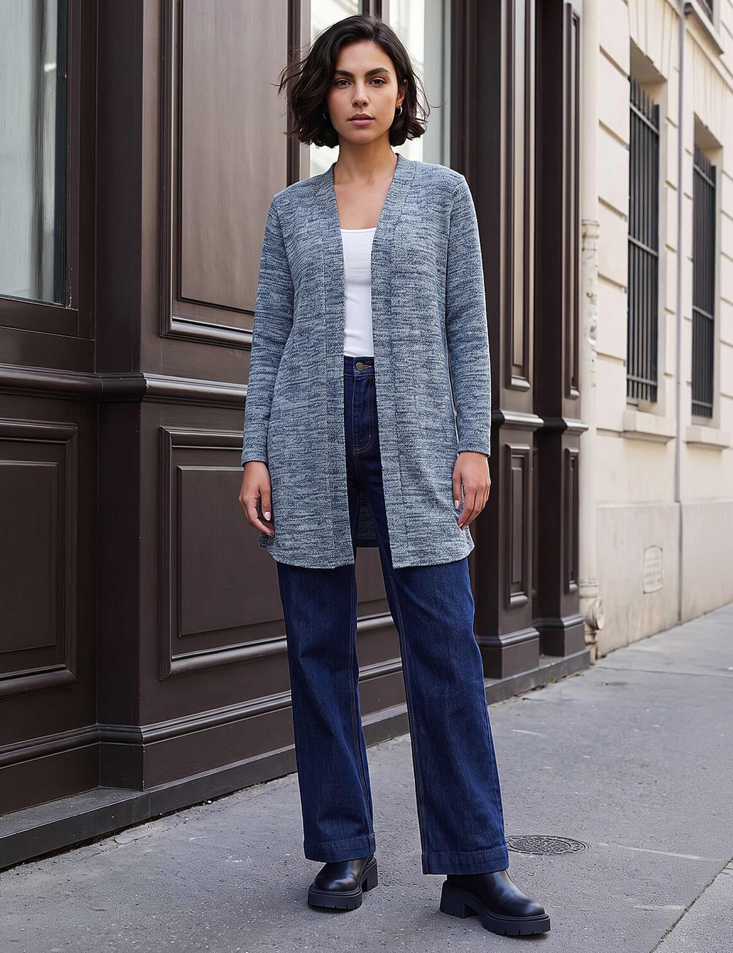 Rayon Blend Longline Cardigan 2 of 4