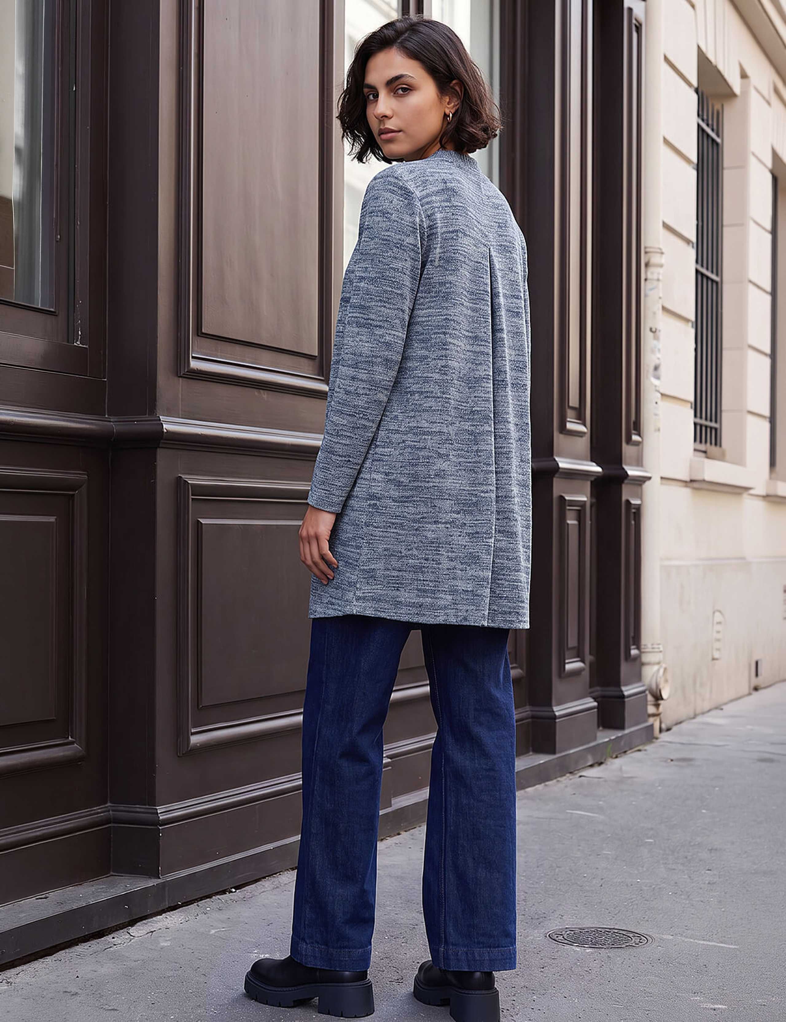 Rayon Blend Longline Cardigan 3 of 4