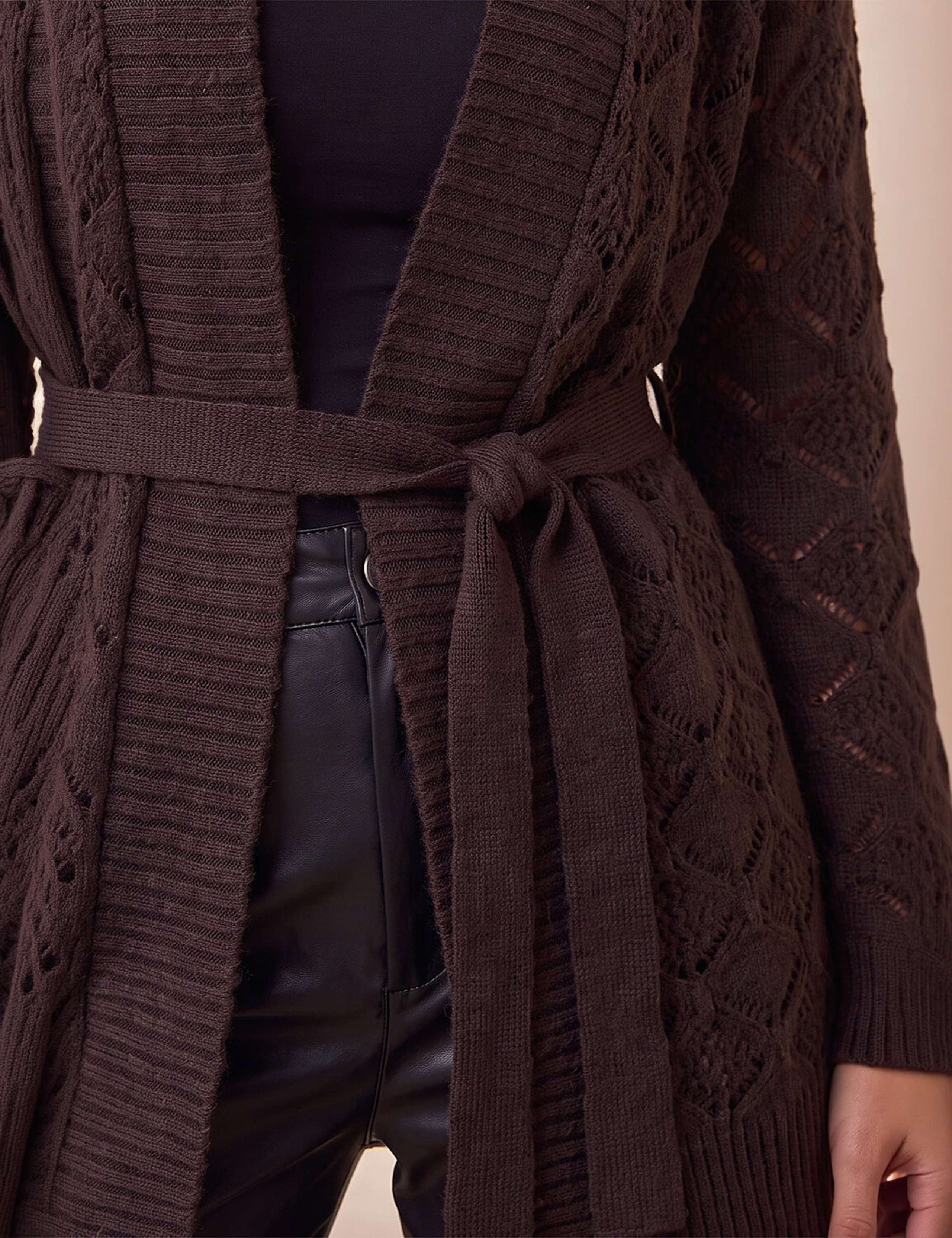 Pointelle Belted Cardigan 4 of 4