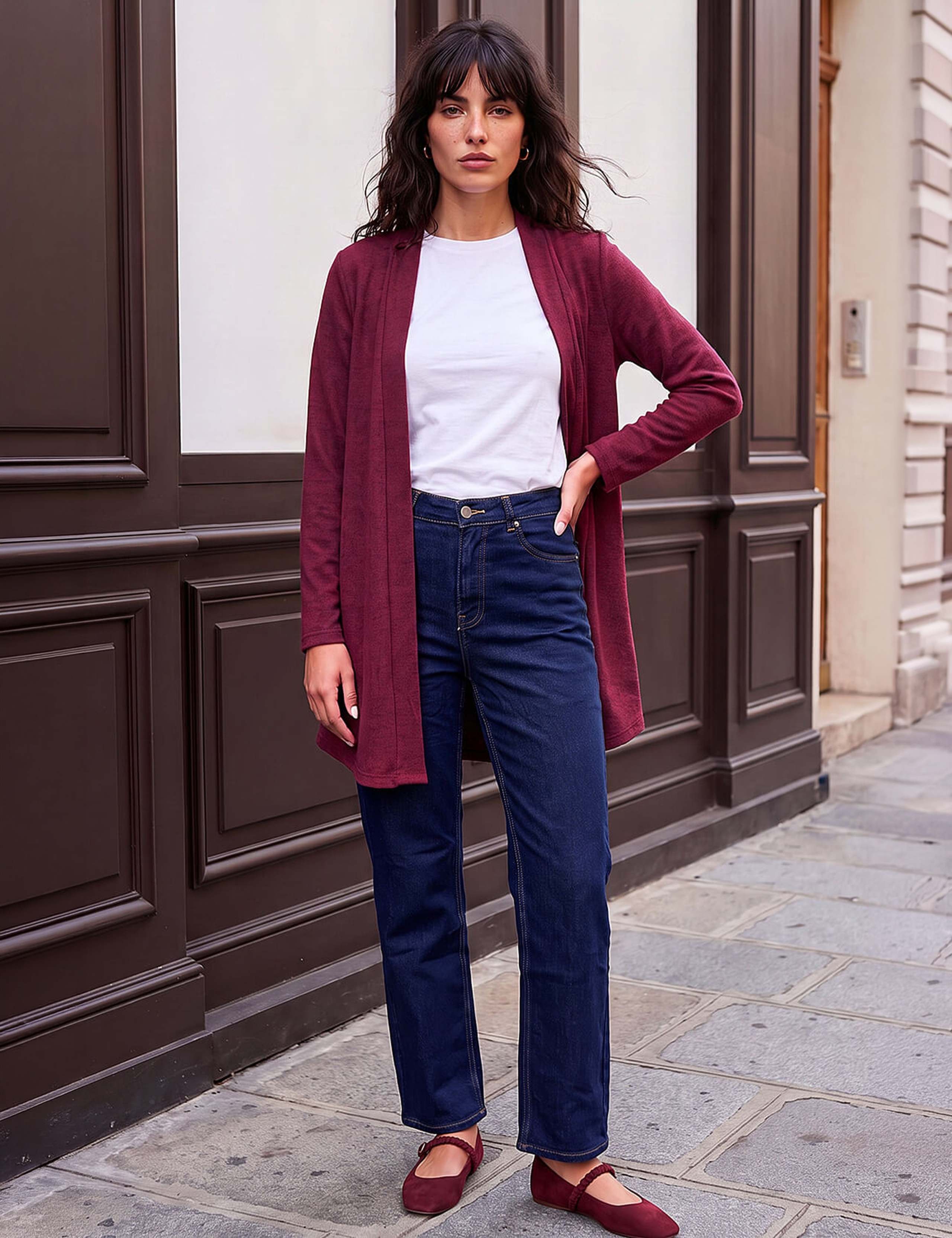 Rayon Blend Longline Cardigan 2 of 4