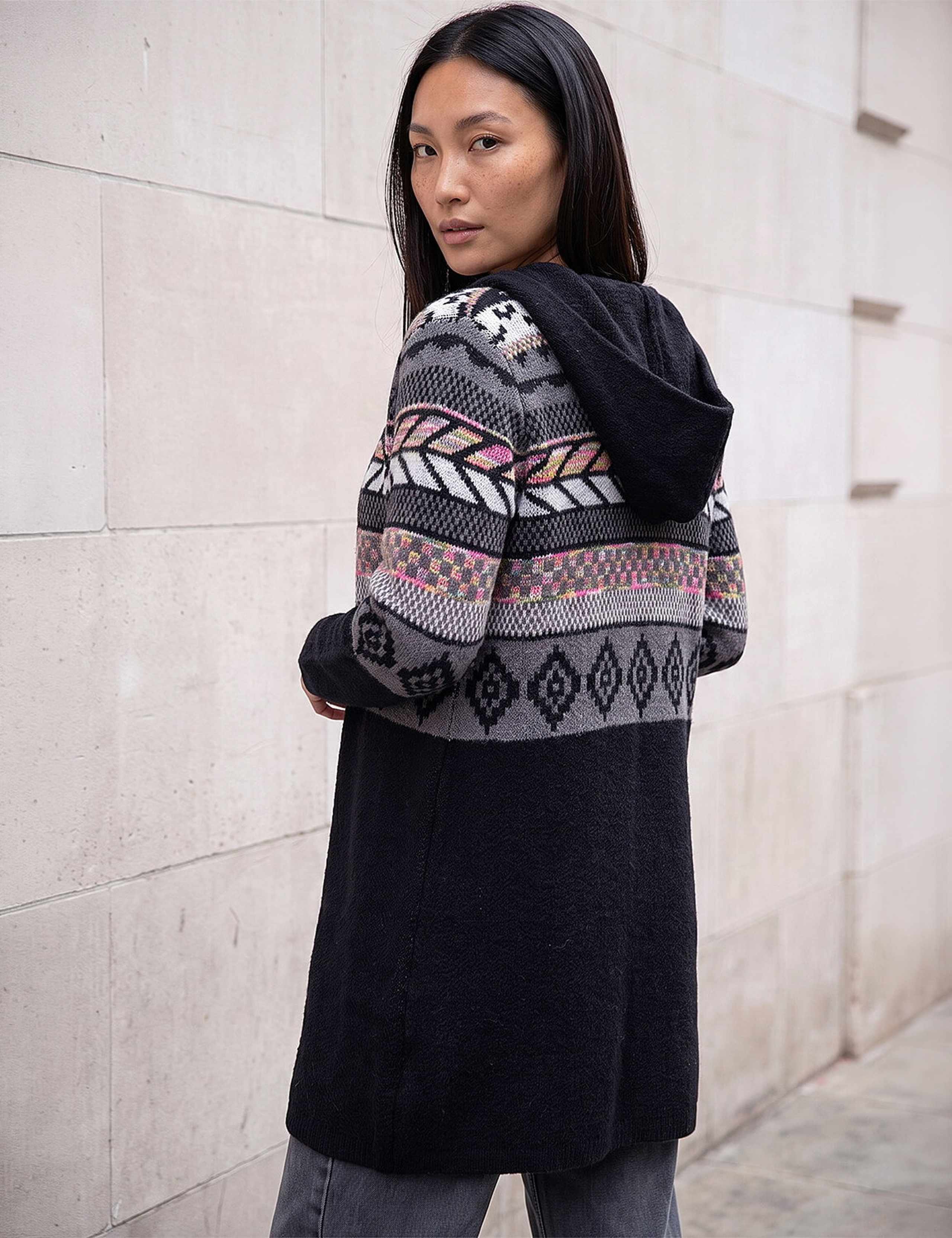 Nordic Pattern Hooded Cardigan 3 of 4