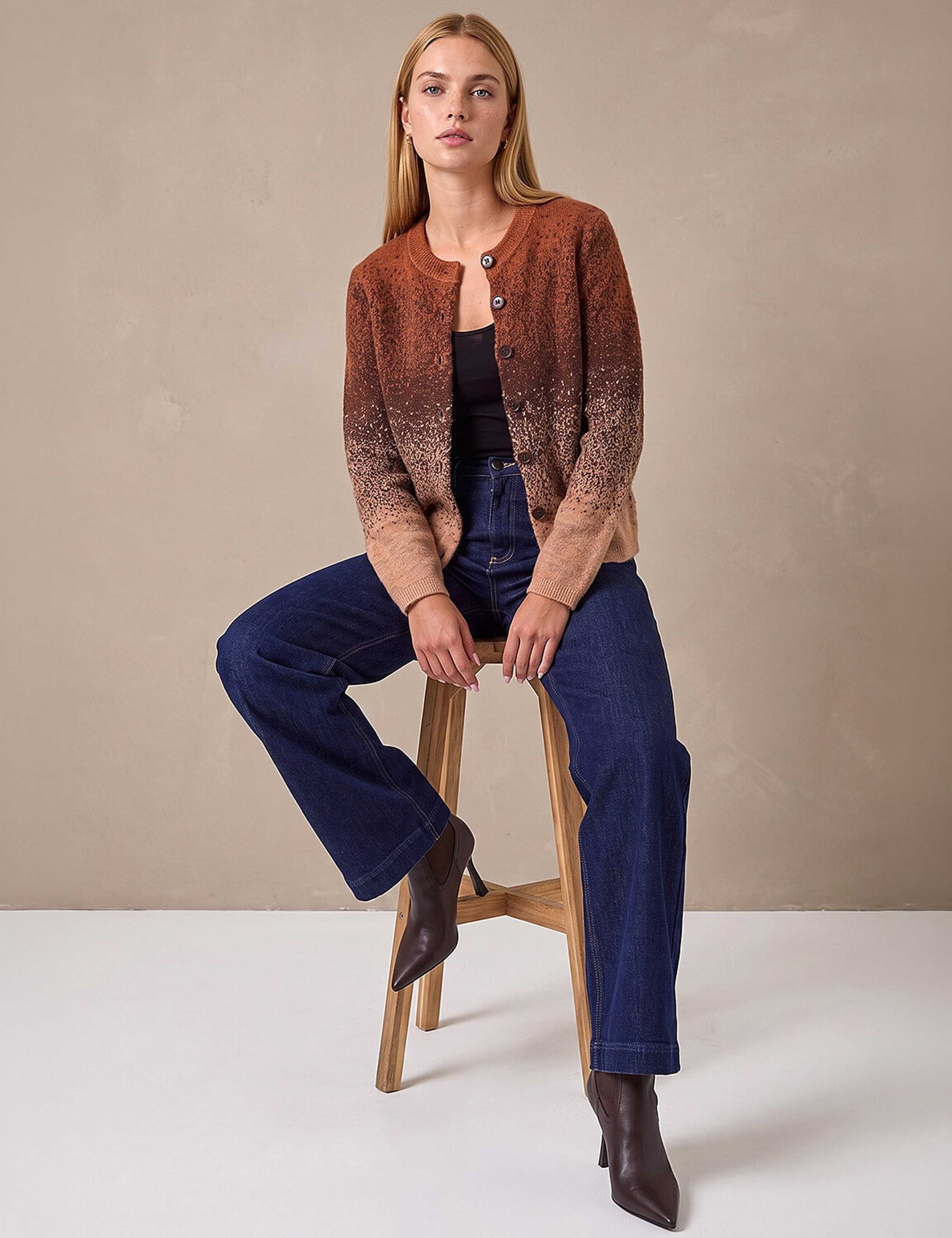 Space Dyed Crew Neck Cardigan 2 of 4
