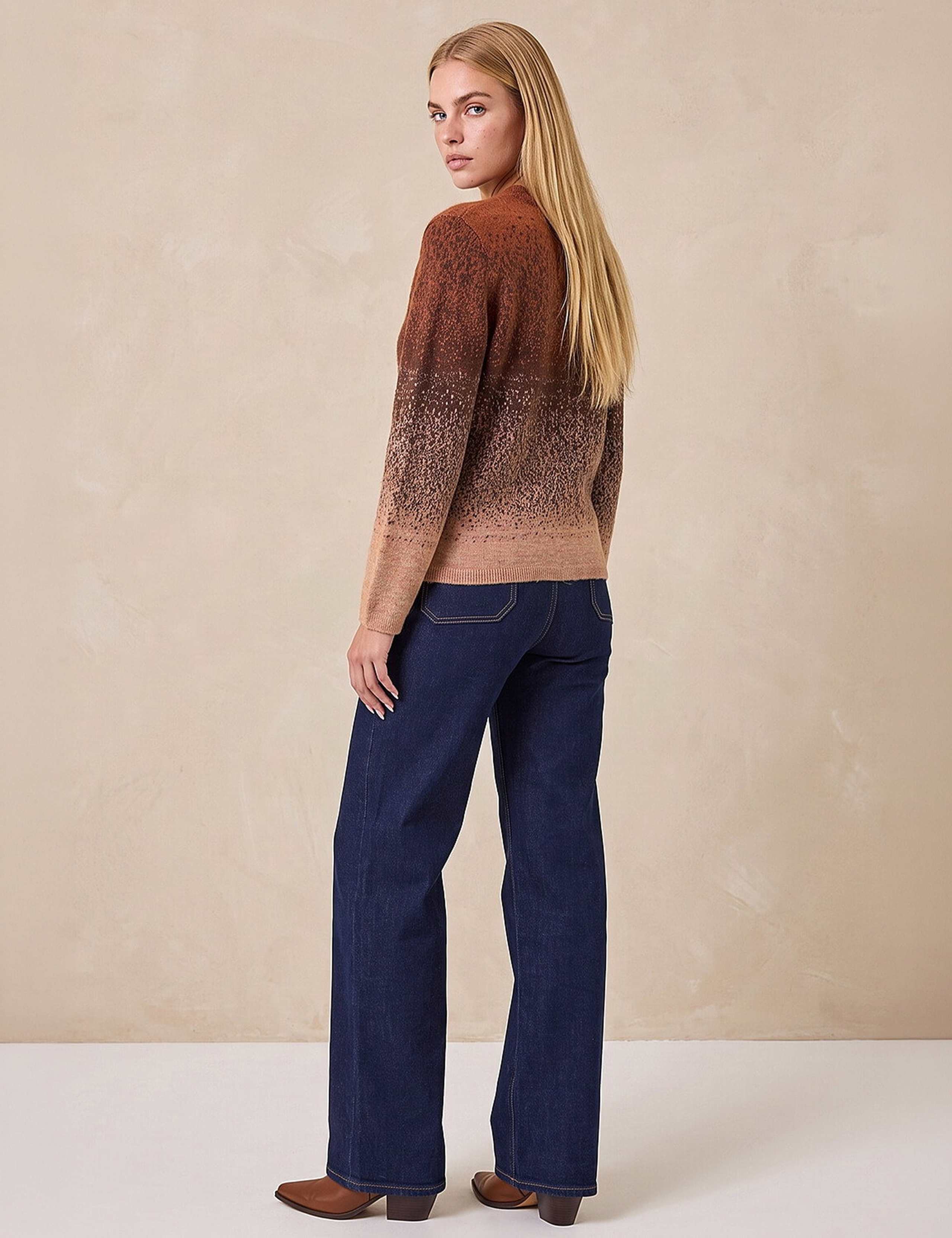 Space Dyed Crew Neck Cardigan 3 of 4