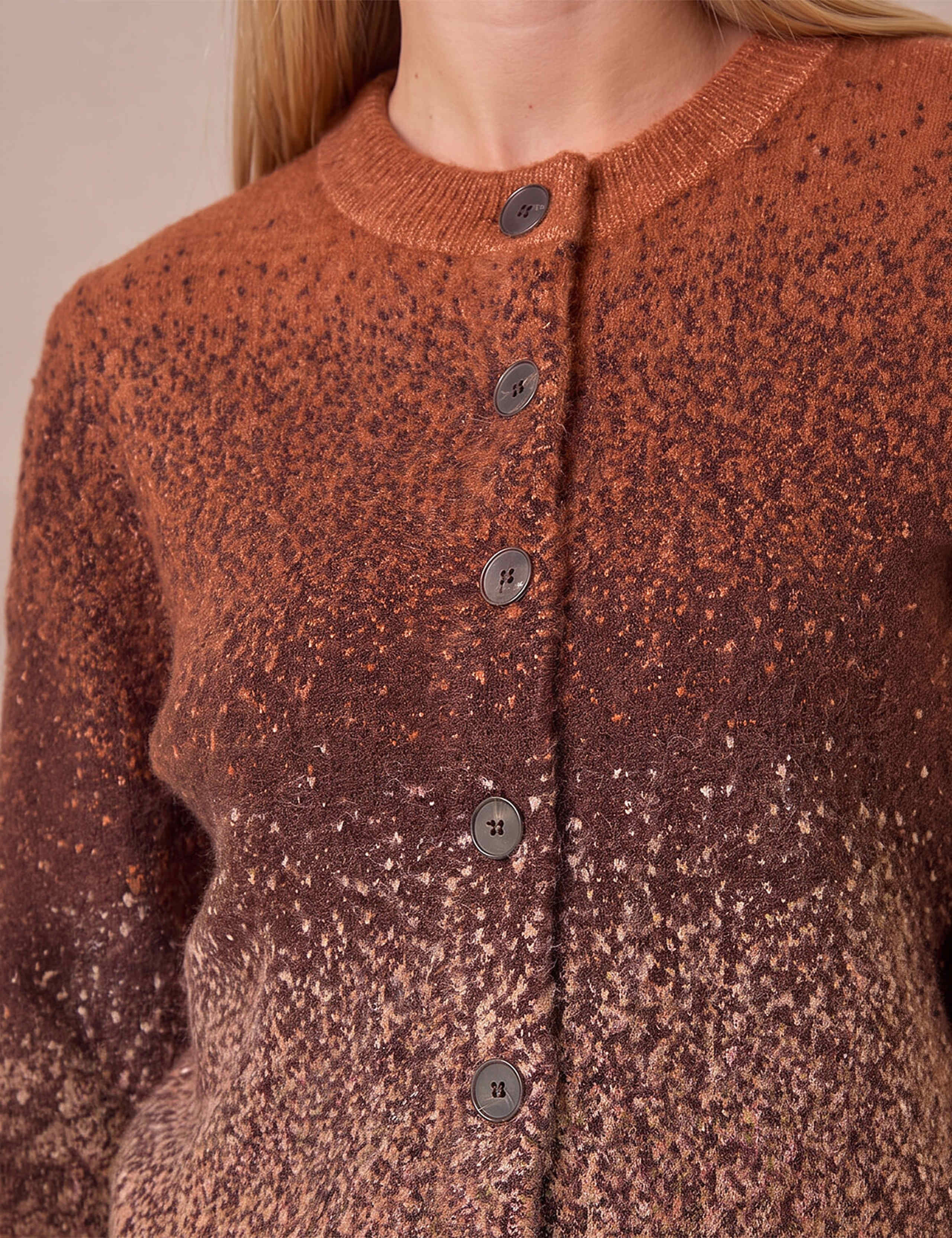 Space Dyed Crew Neck Cardigan 4 of 4