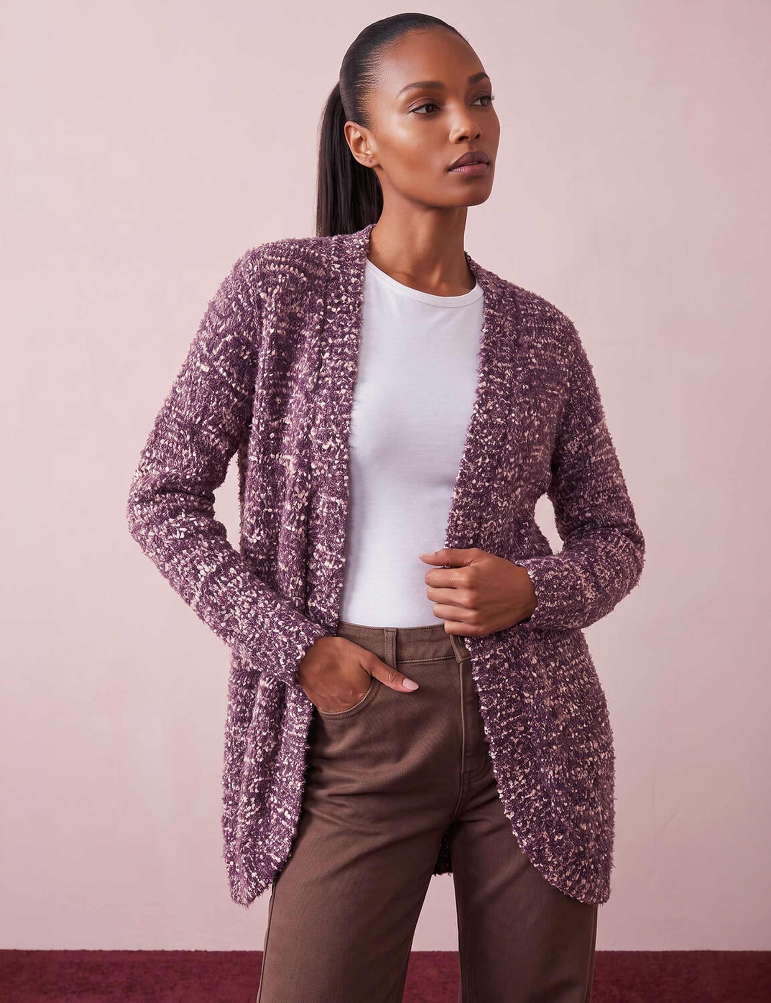Textured Edge To Edge Cardigan 1 of 4