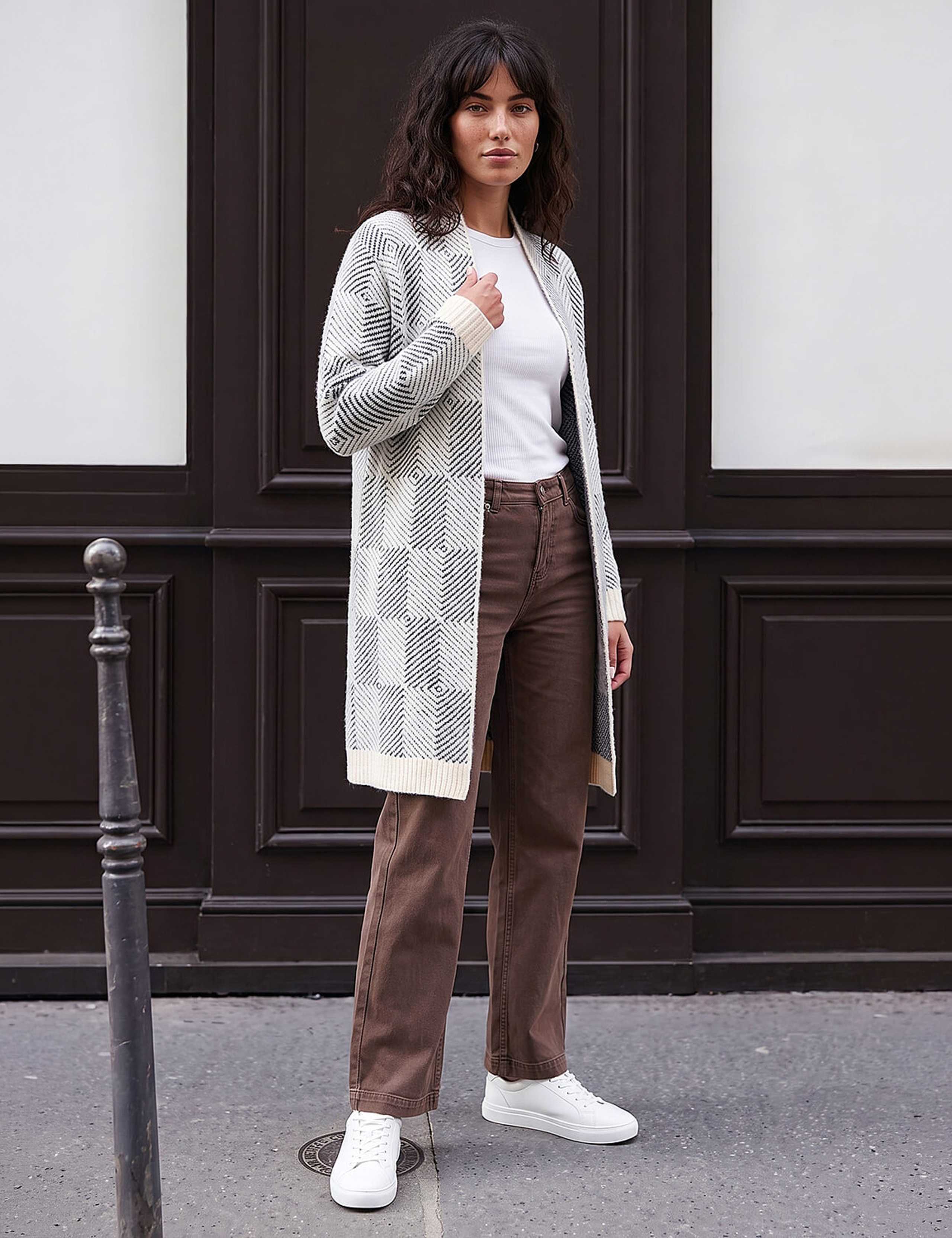 Checked Longline Cardigan 2 of 4
