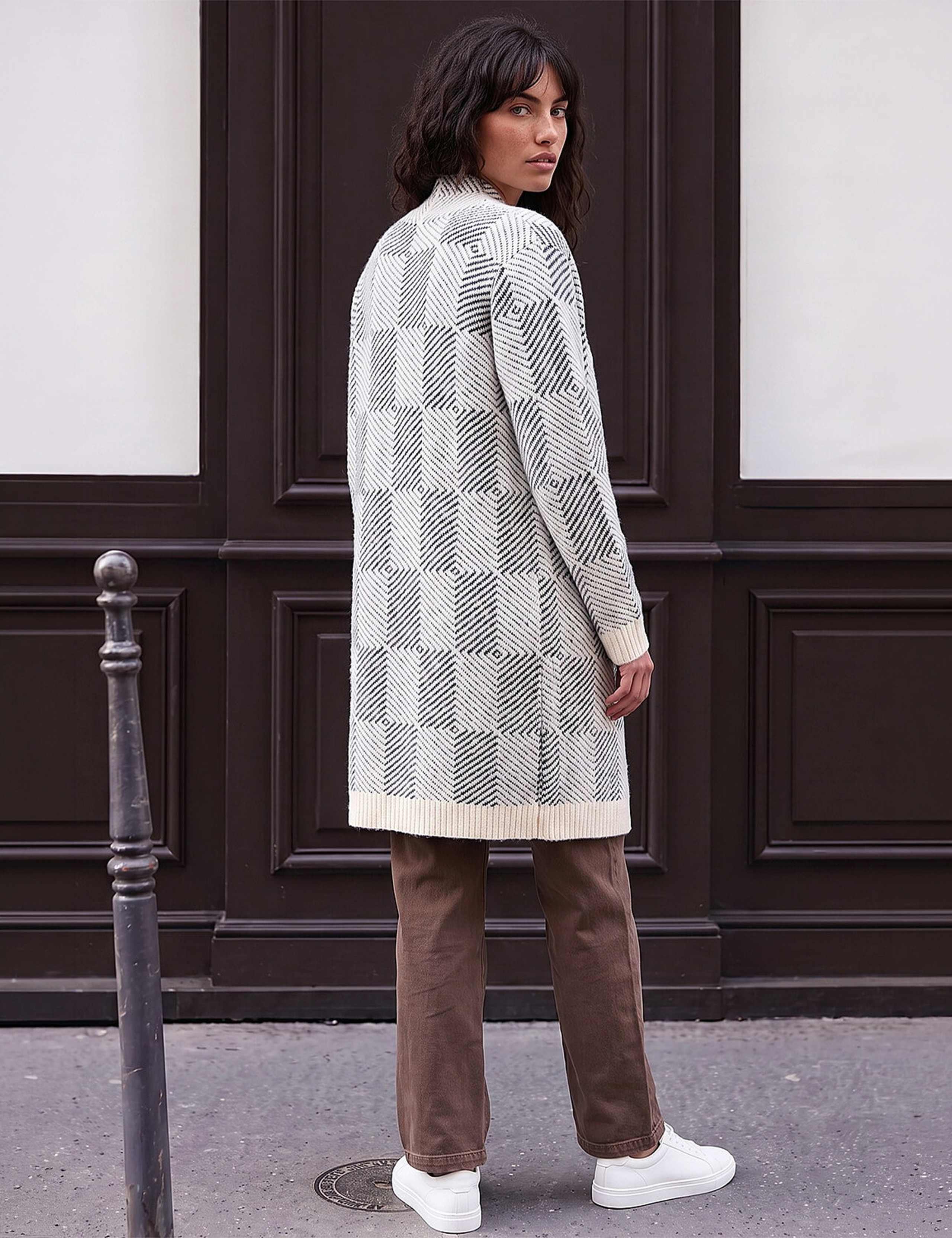 Checked Longline Cardigan 3 of 4
