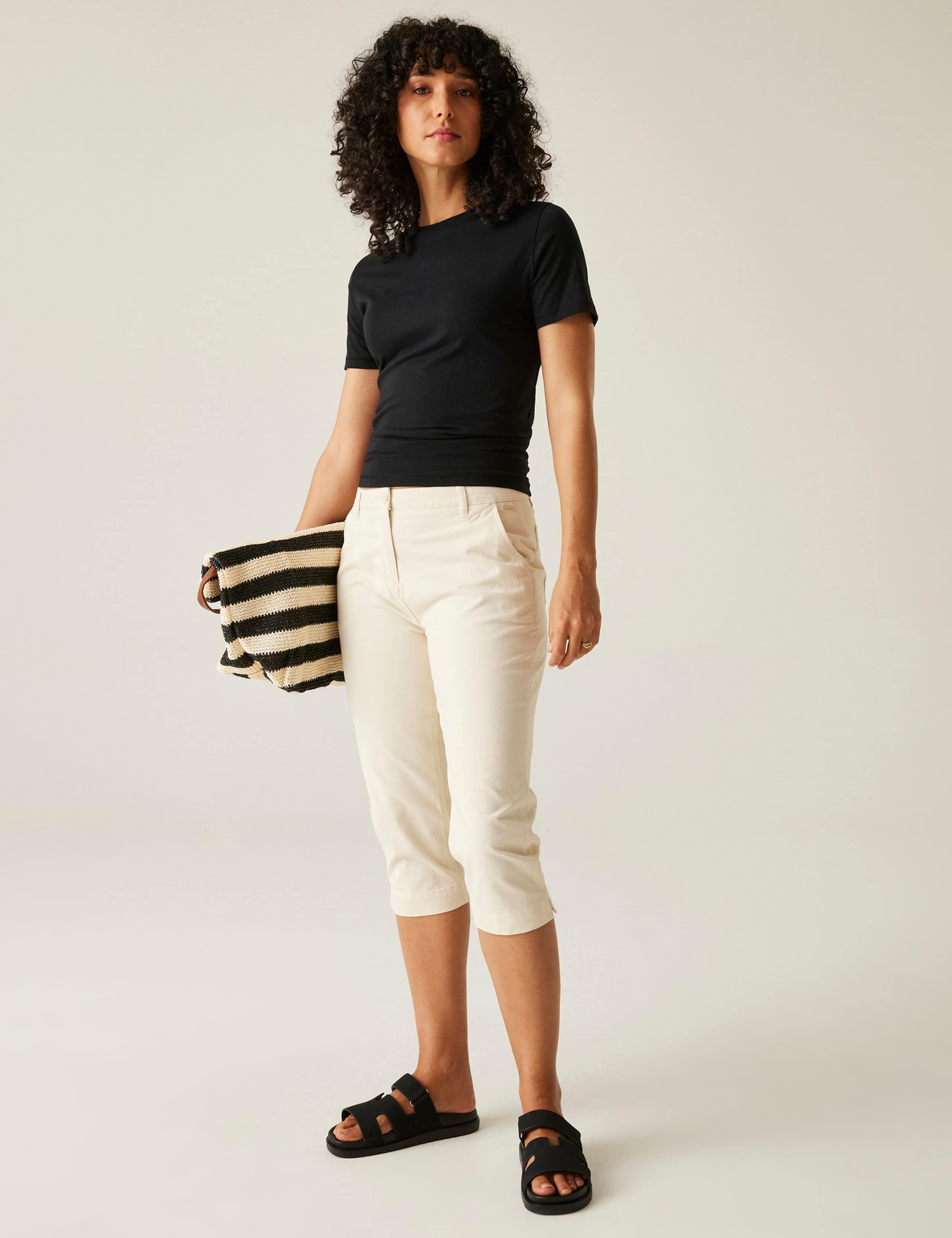 Cotton Rich Tapered Cropped Trousers 5 of 5