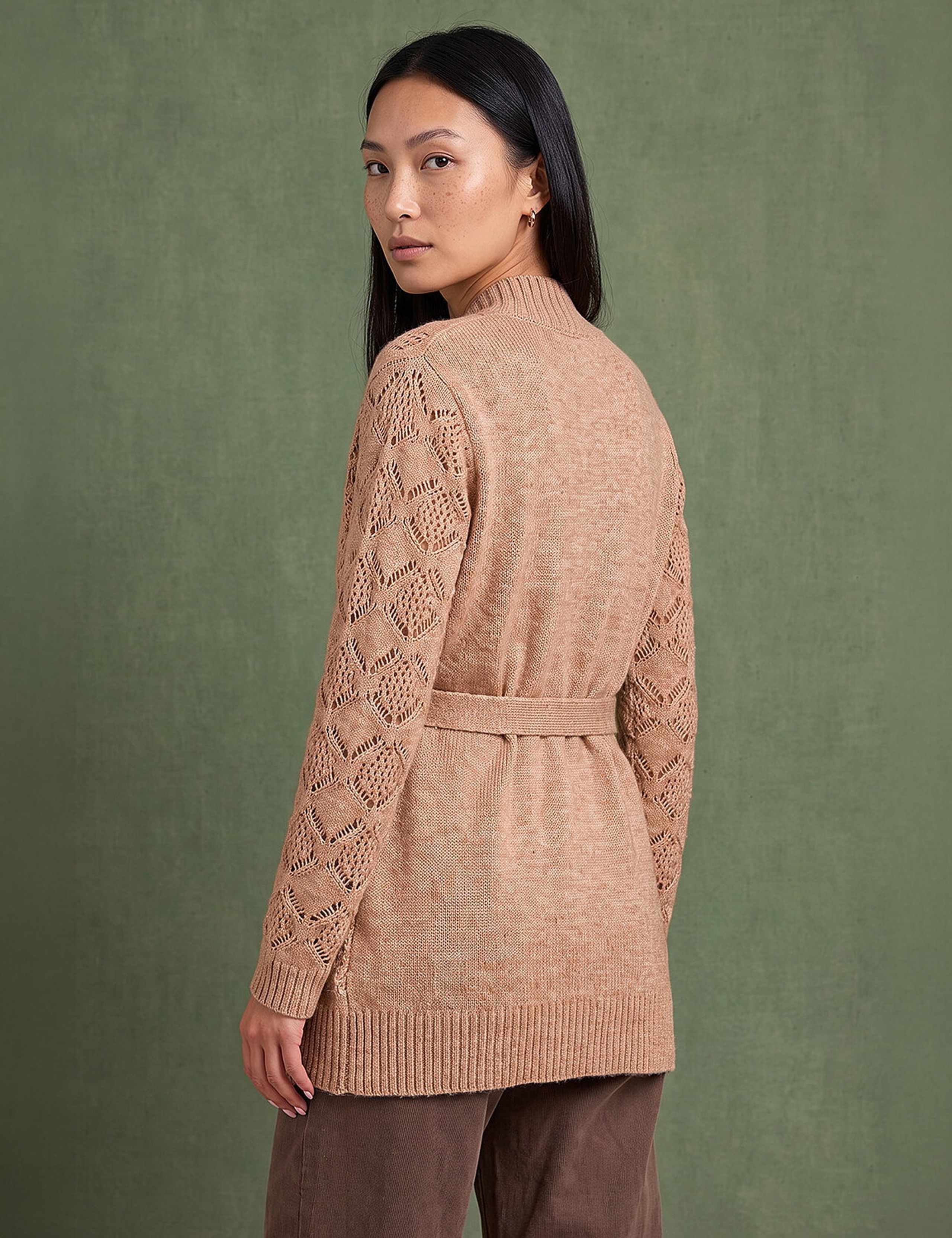 Pointelle Belted Cardigan 4 of 4