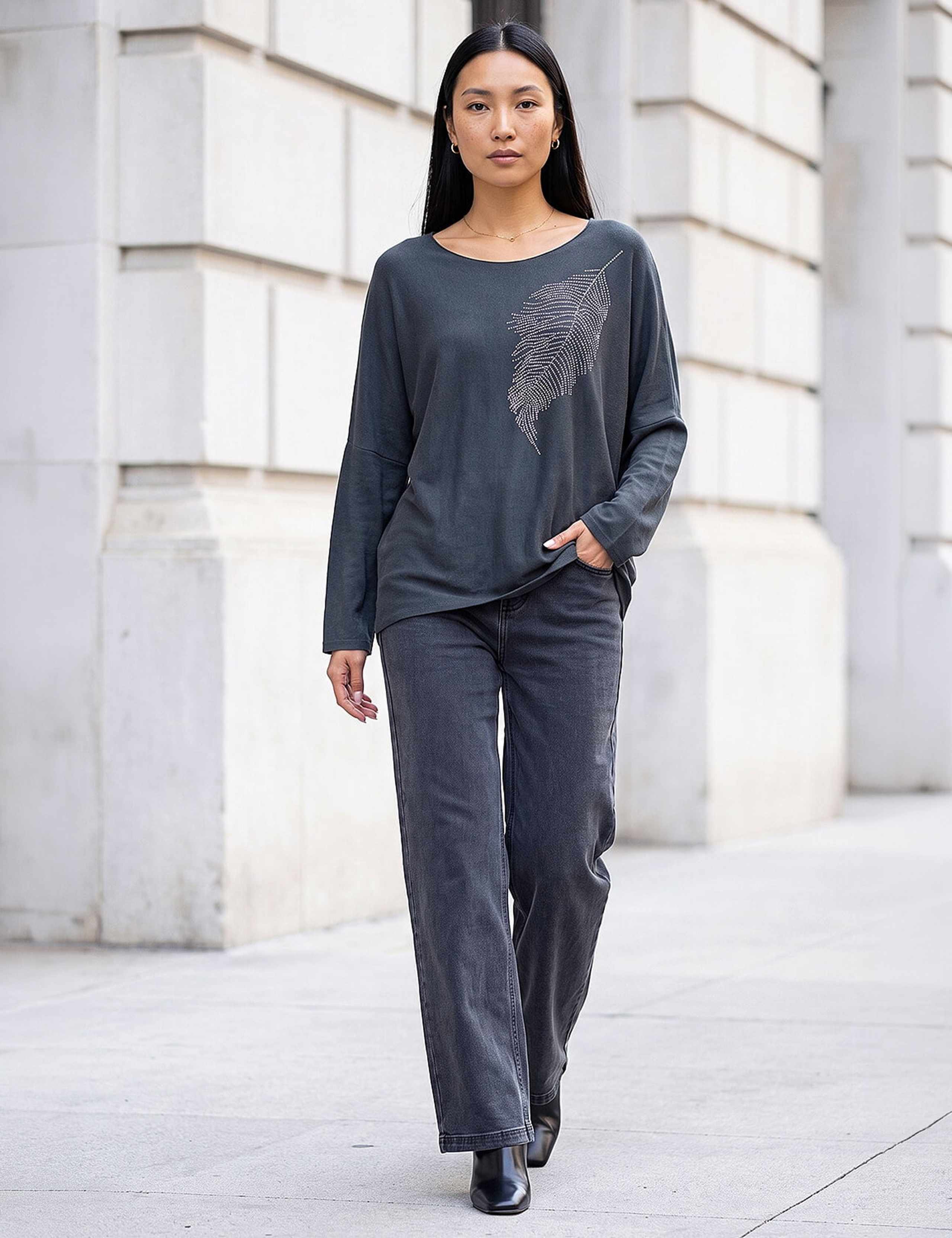 Embellished Feather Ankle Grazing Top 3 of 4