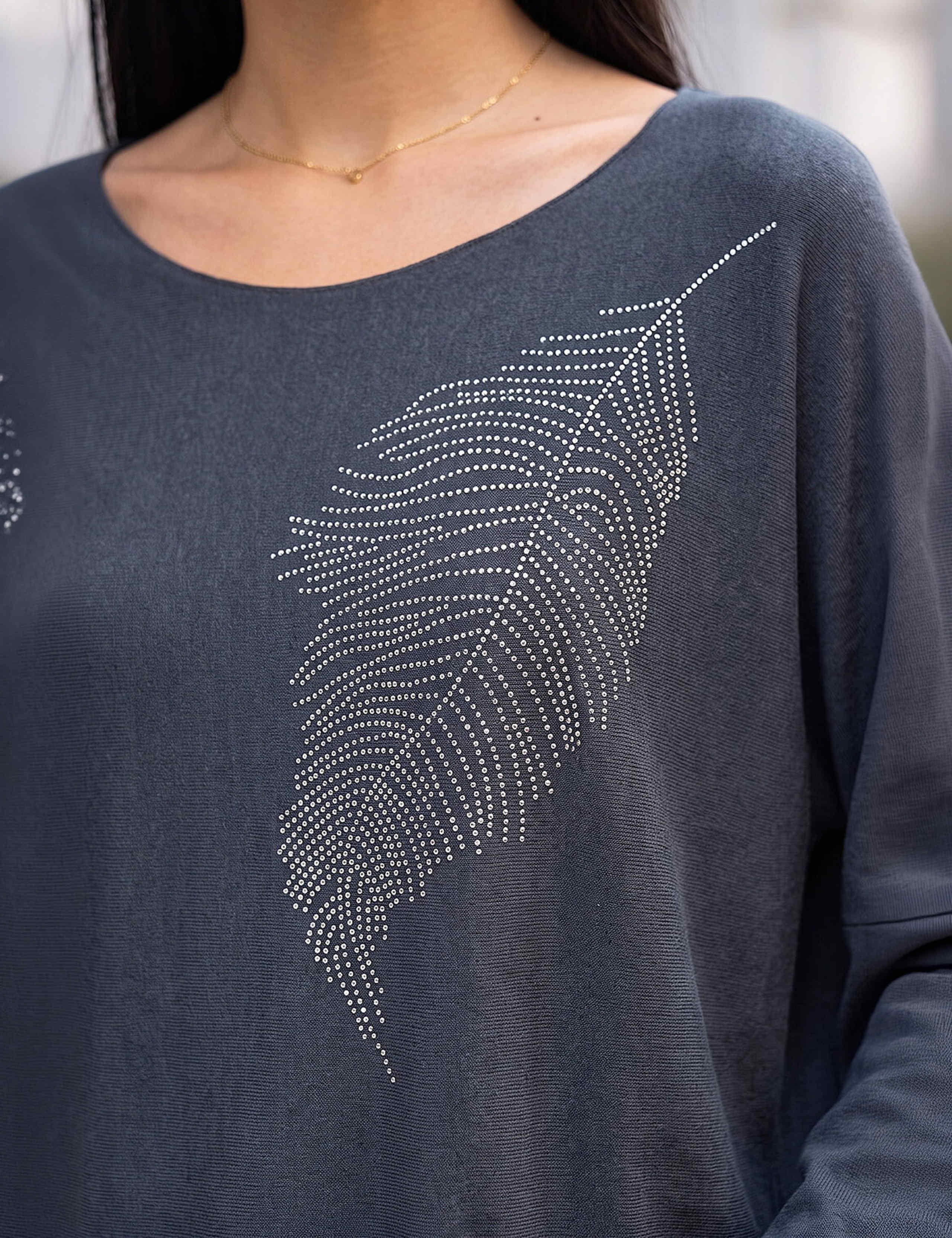 Embellished Feather Ankle Grazing Top 4 of 4