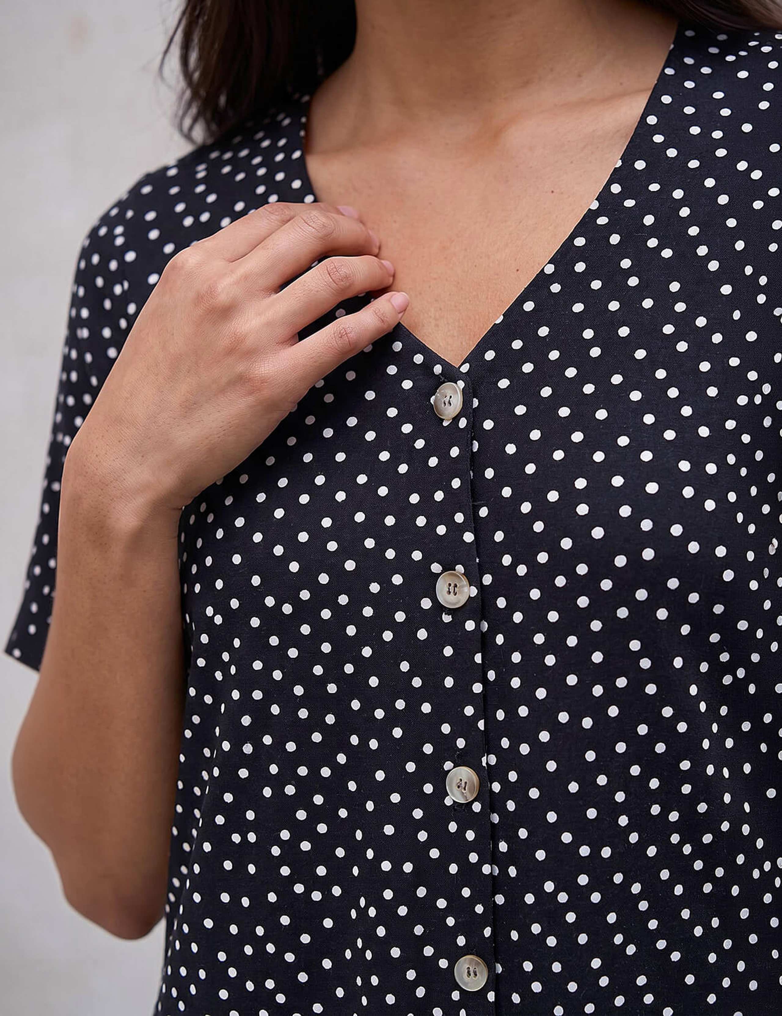 Petite V Neck Button Through Blouse 3 of 4
