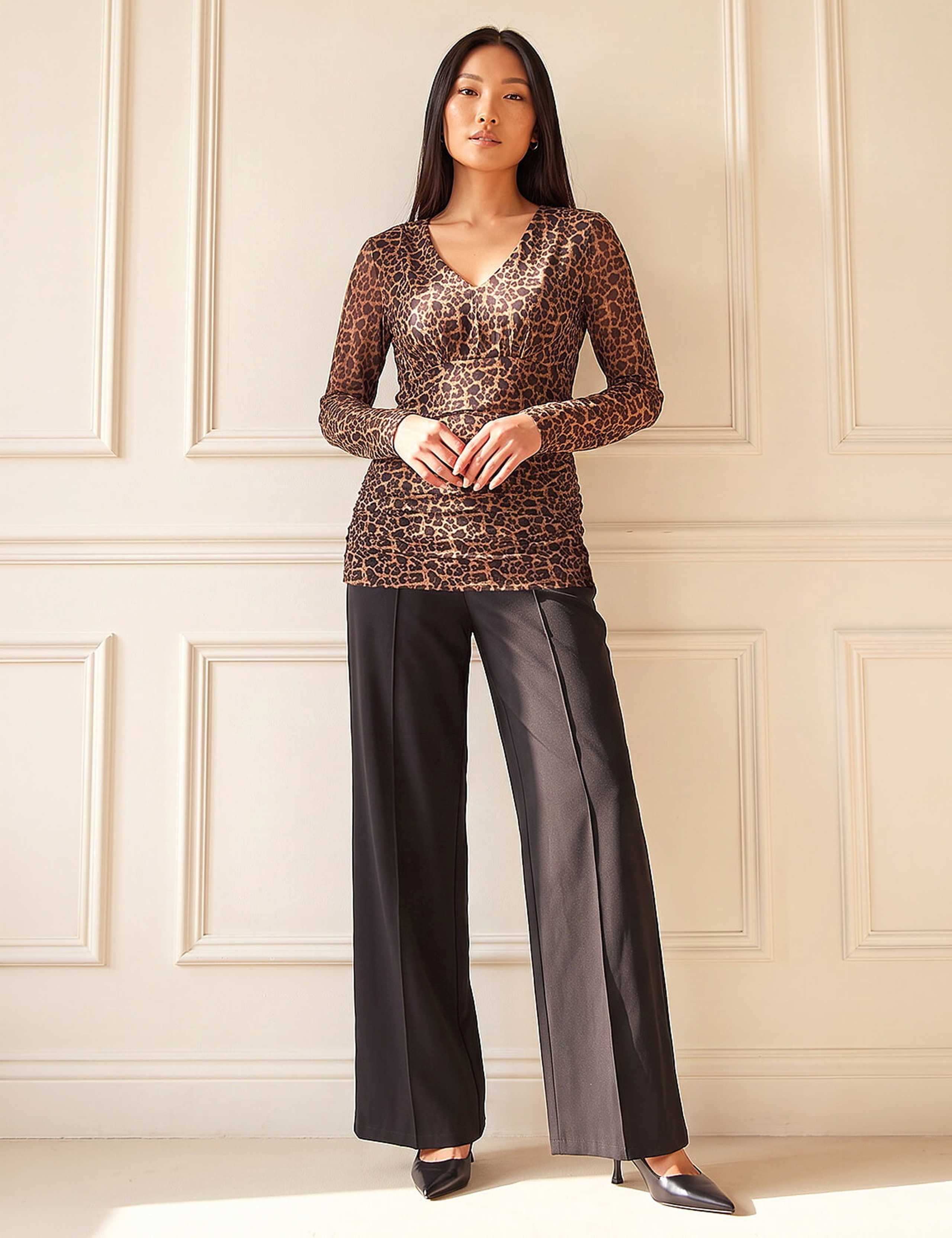 Lace Animal Print V Neck Vest 2 of 4
