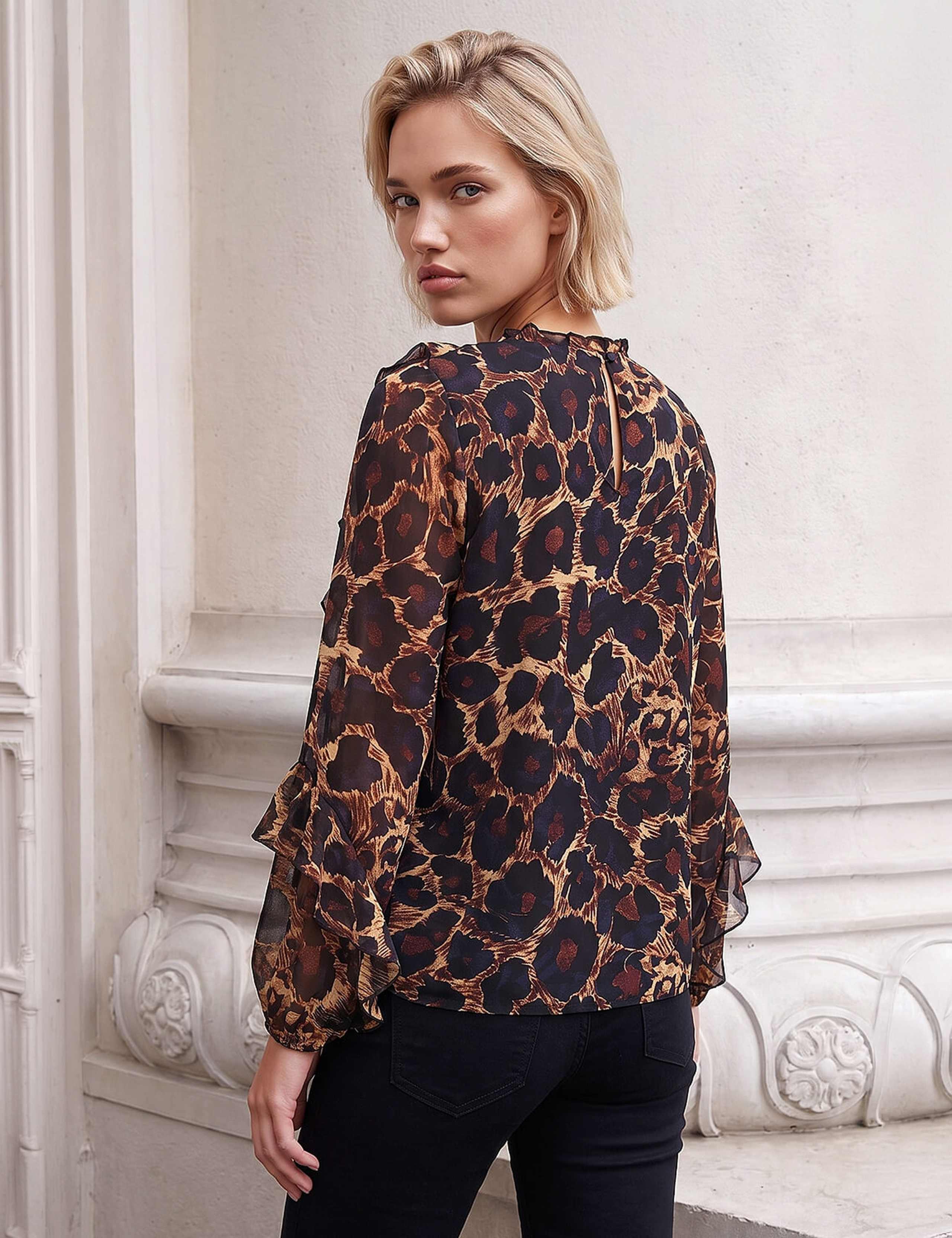 Animal Print Ruffle Top 4 of 4