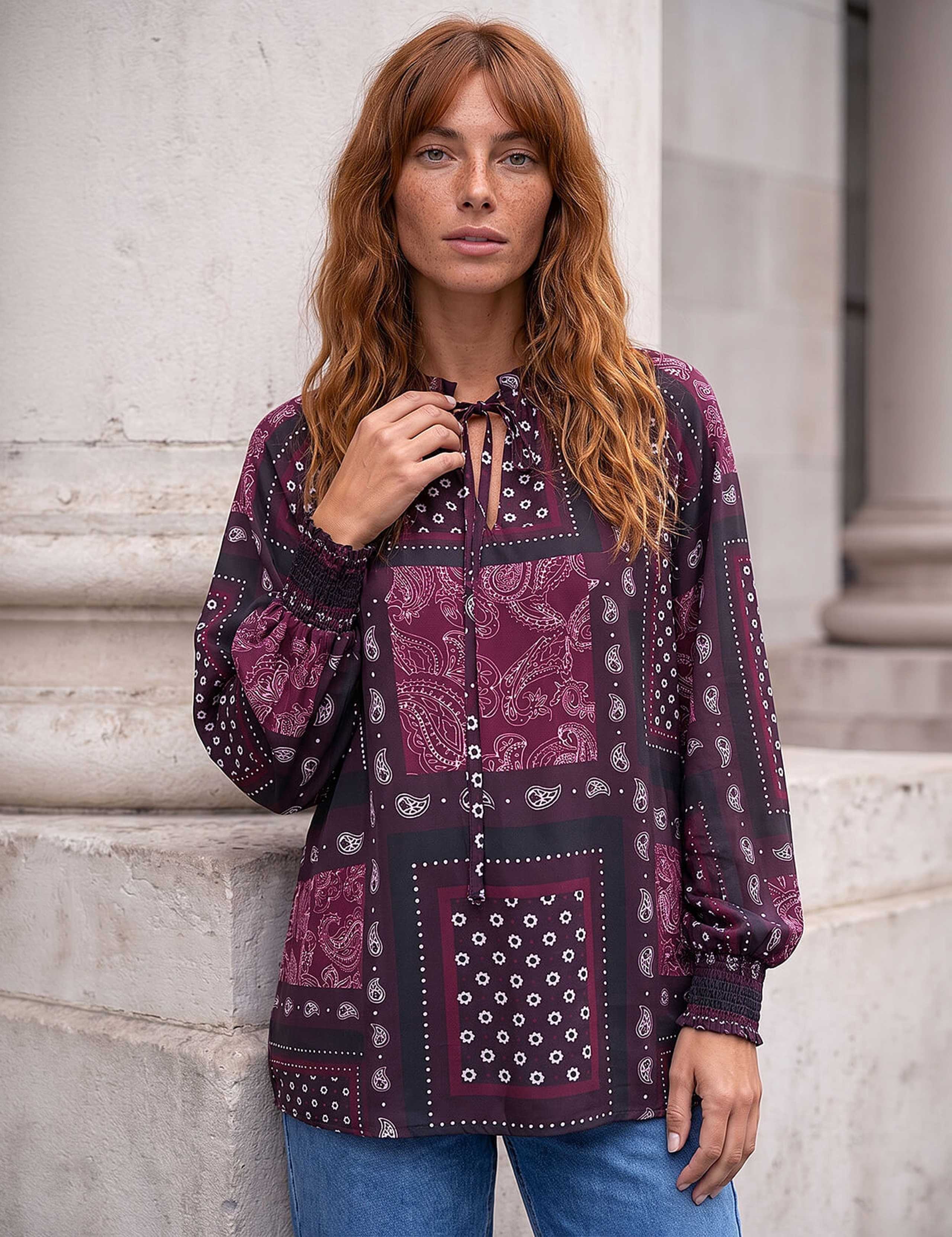 Patchwork V Neck Top 2 of 4