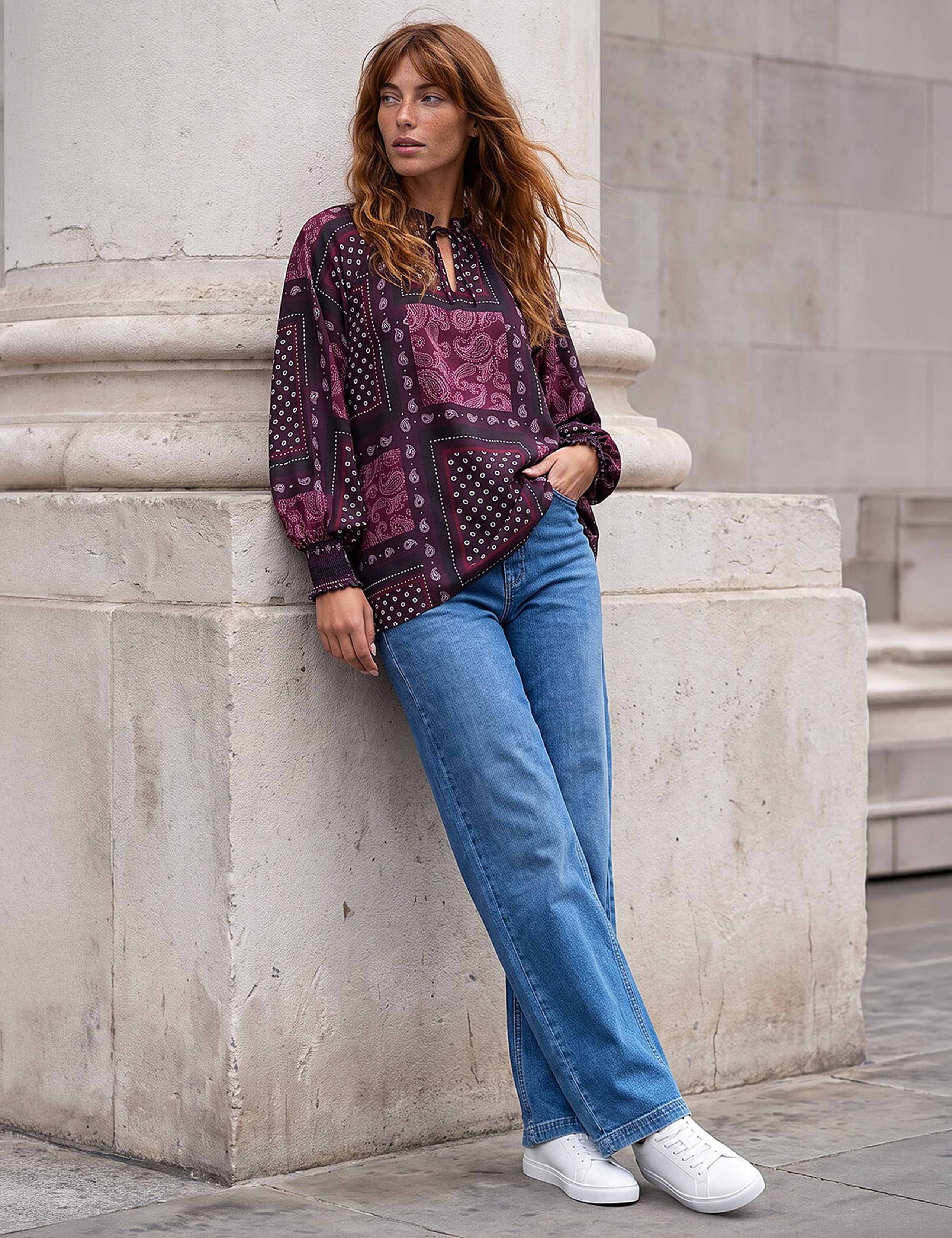 Patchwork V Neck Top 3 of 4