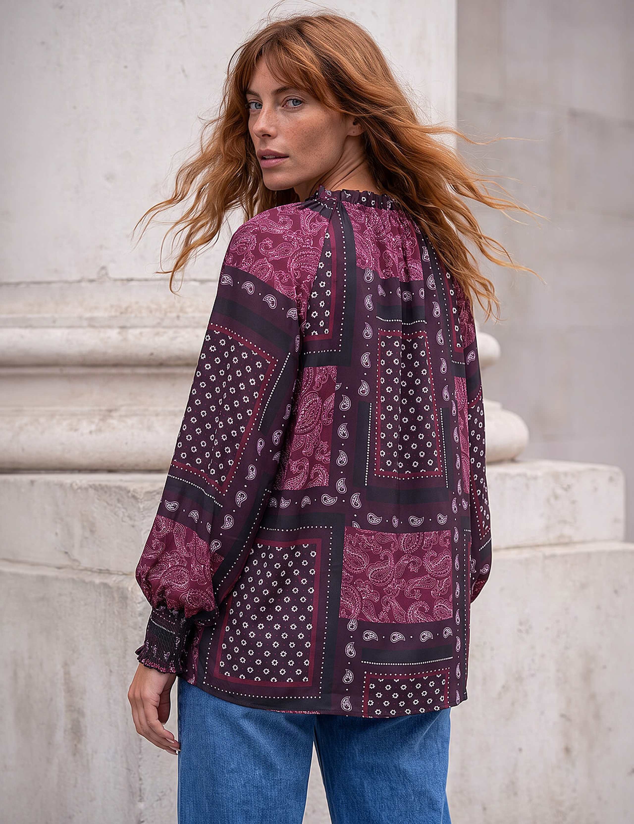 Patchwork V Neck Top 4 of 4