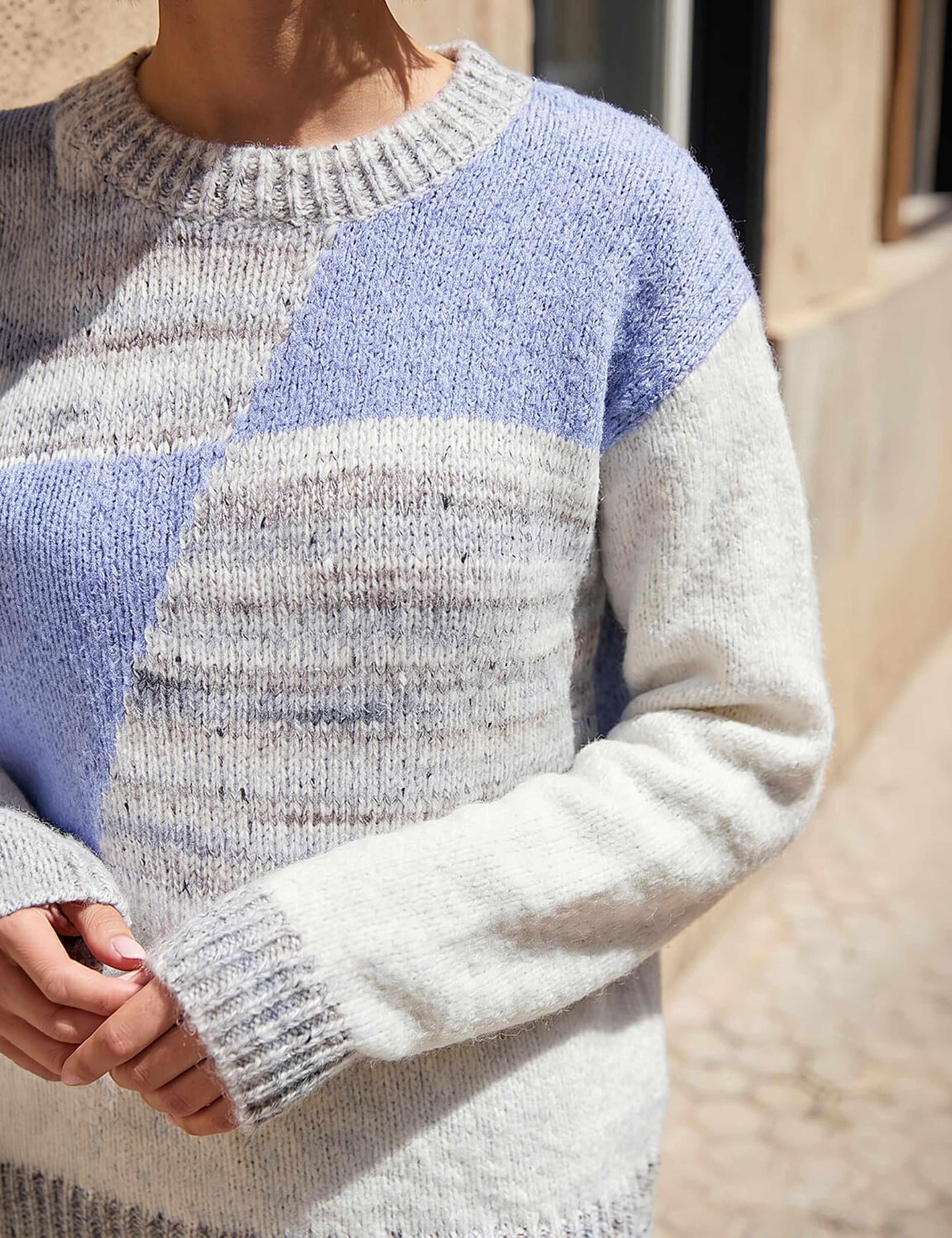 Textured Colour Block Jumper 4 of 4