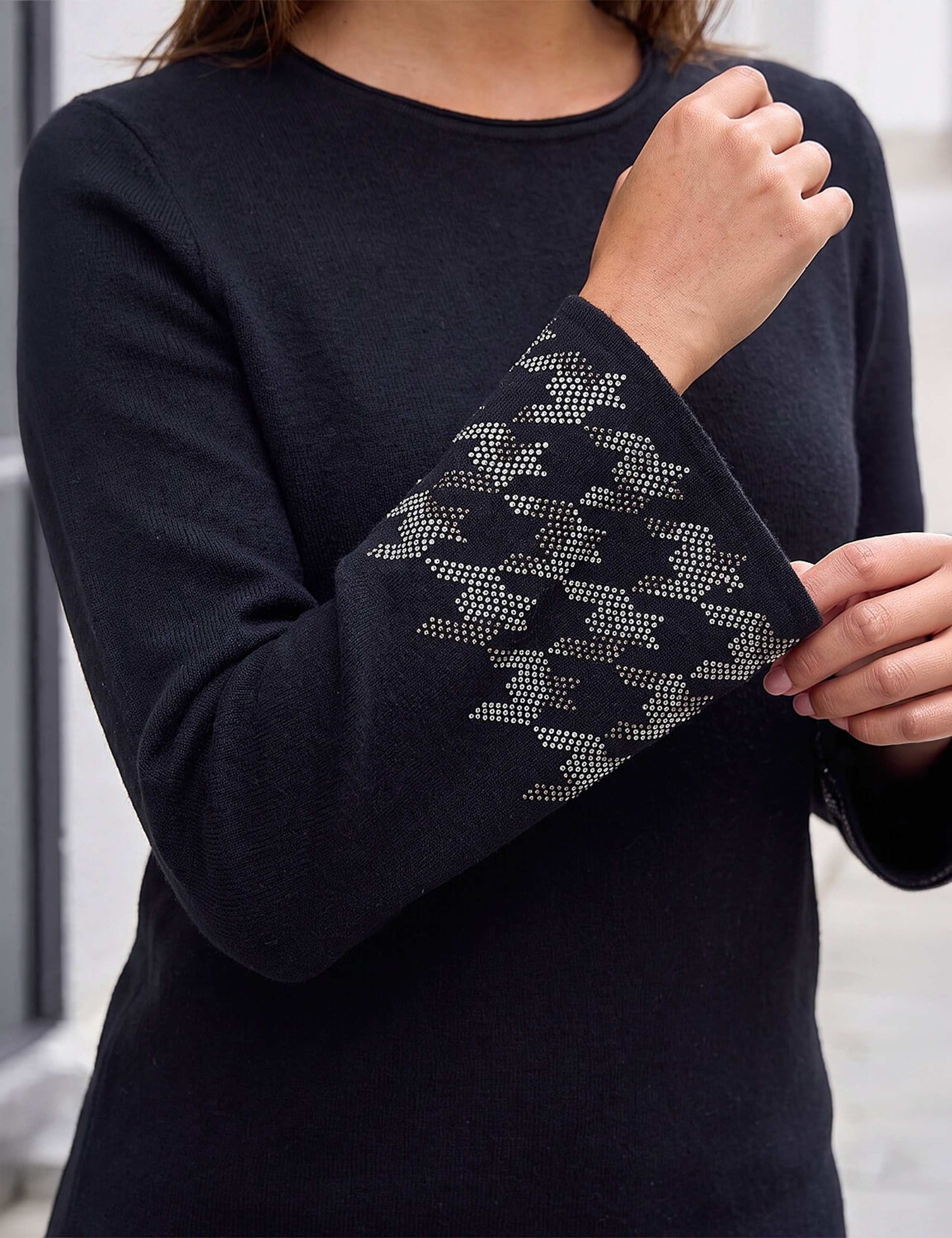 Rayon Blend Embellished Sleeve Jumper 4 of 4
