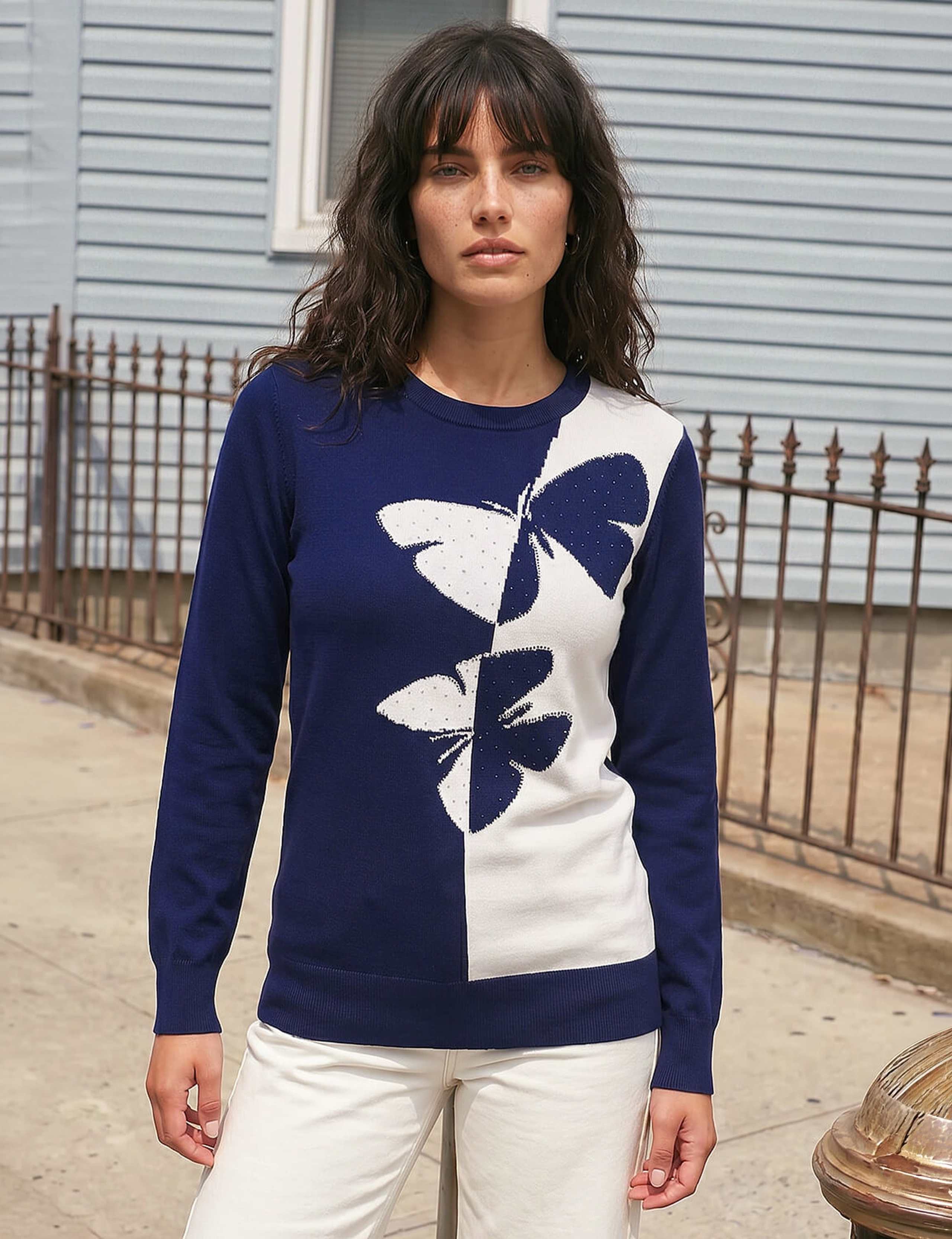 Rayon Rich Butterfly Embellished Jumper 1 of 4
