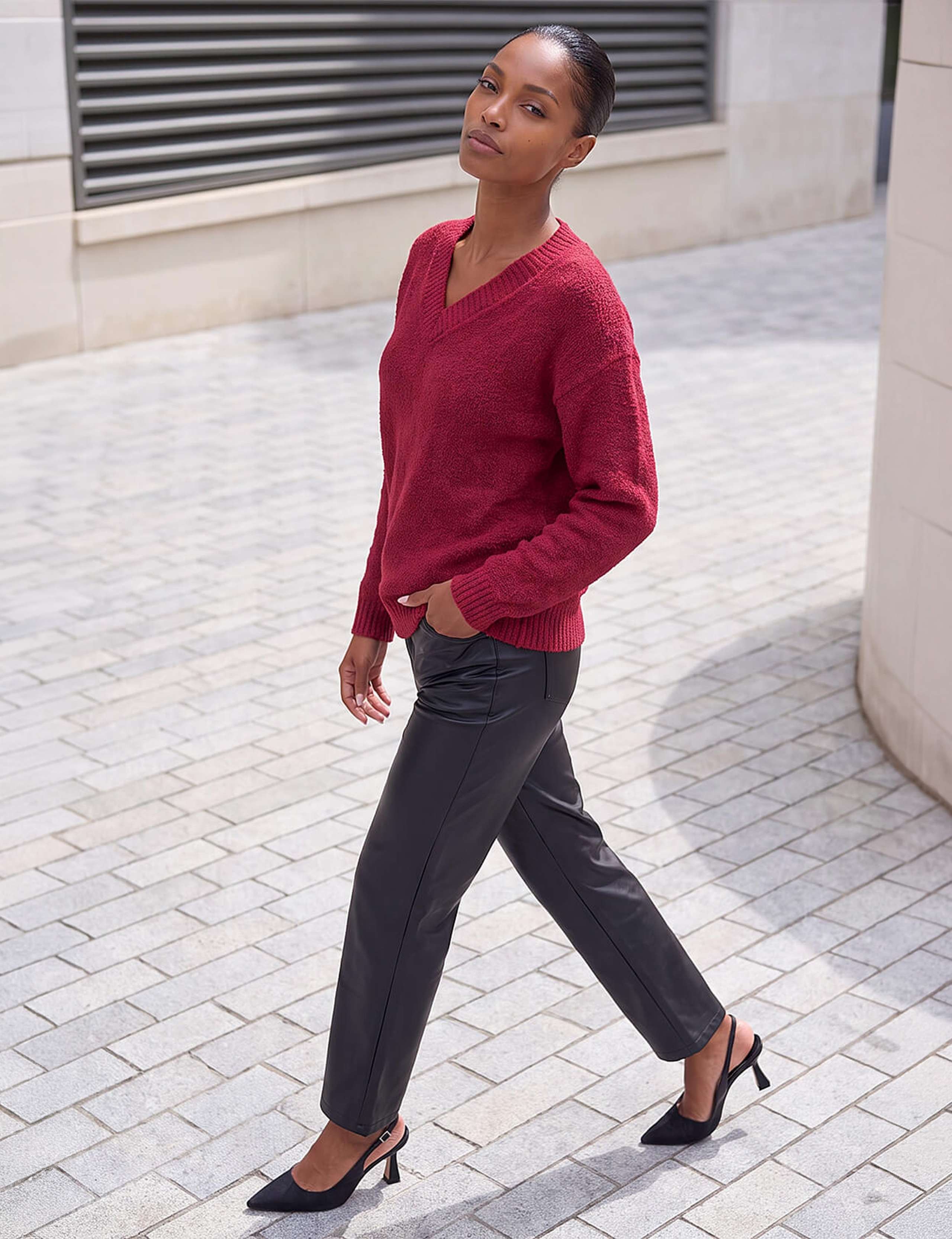 Fleece V Neck Jumper 2 of 4