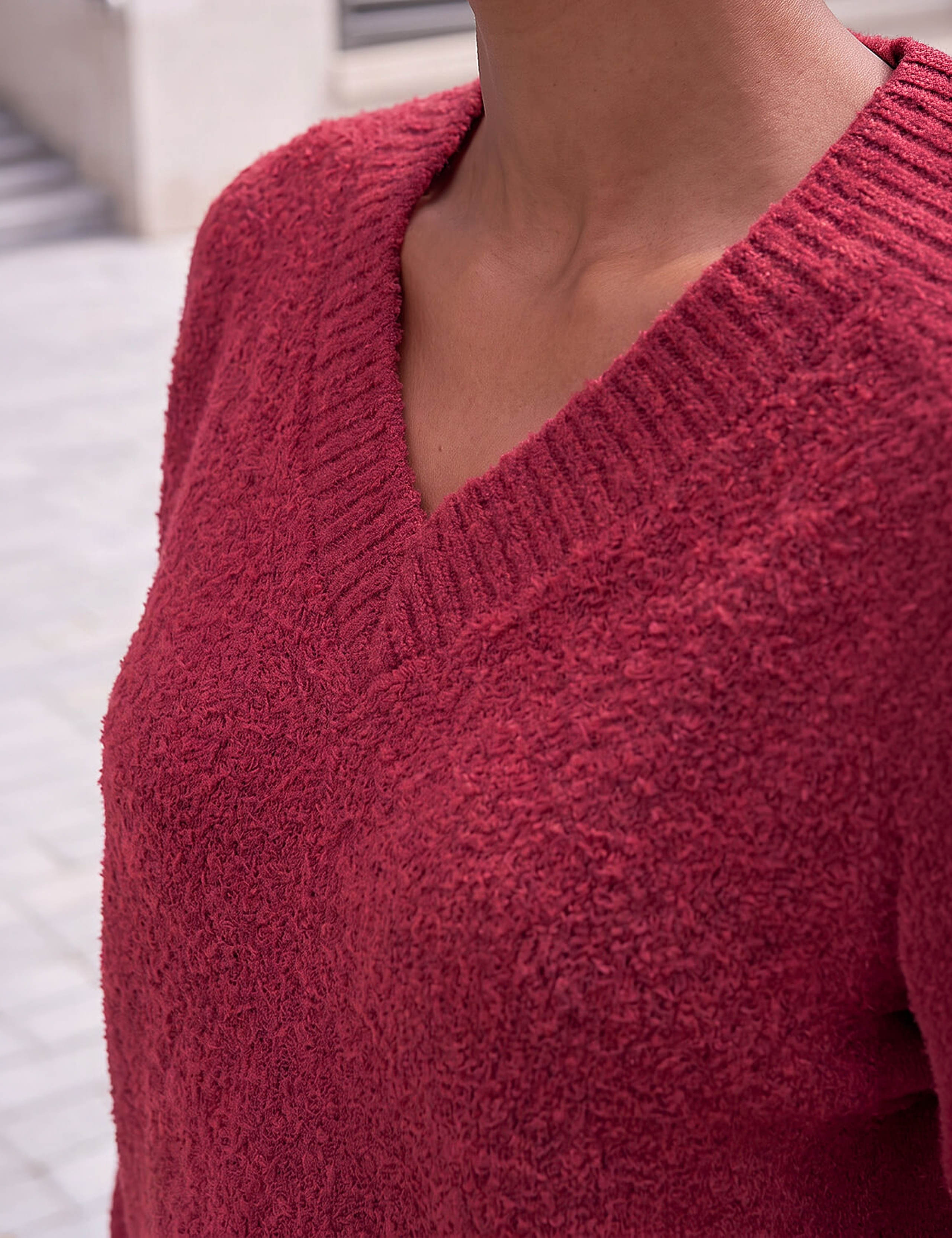 Fleece V Neck Jumper 4 of 4