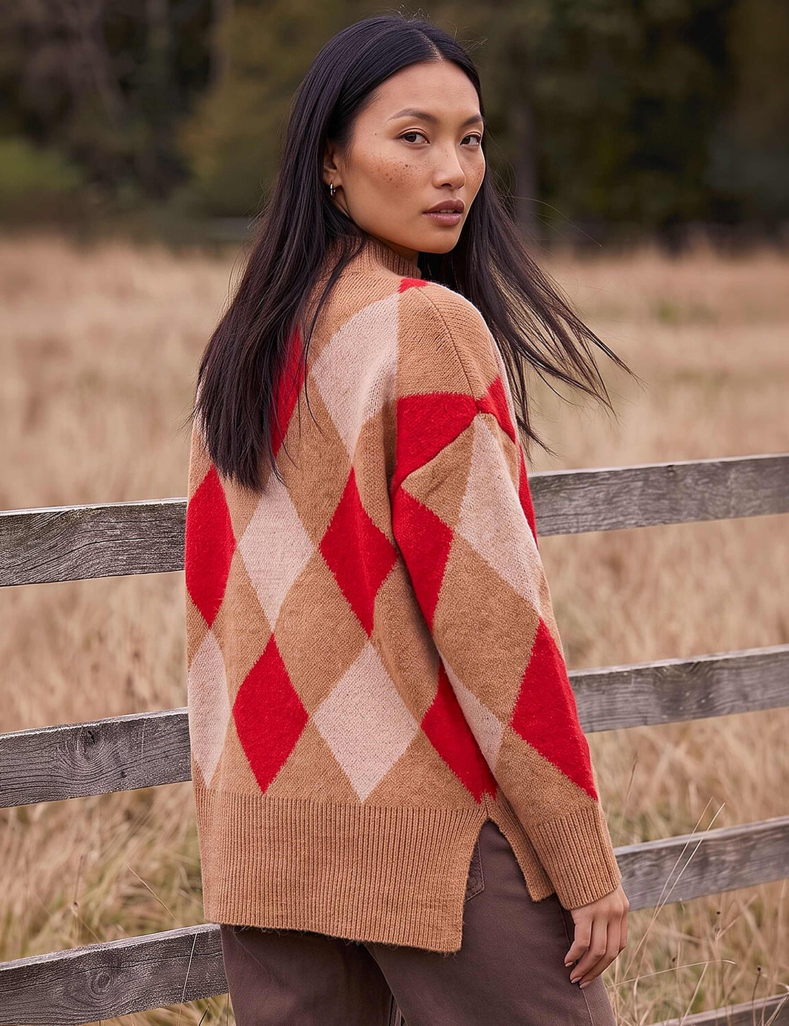 Rayon Blend Argyle Jumper 3 of 4