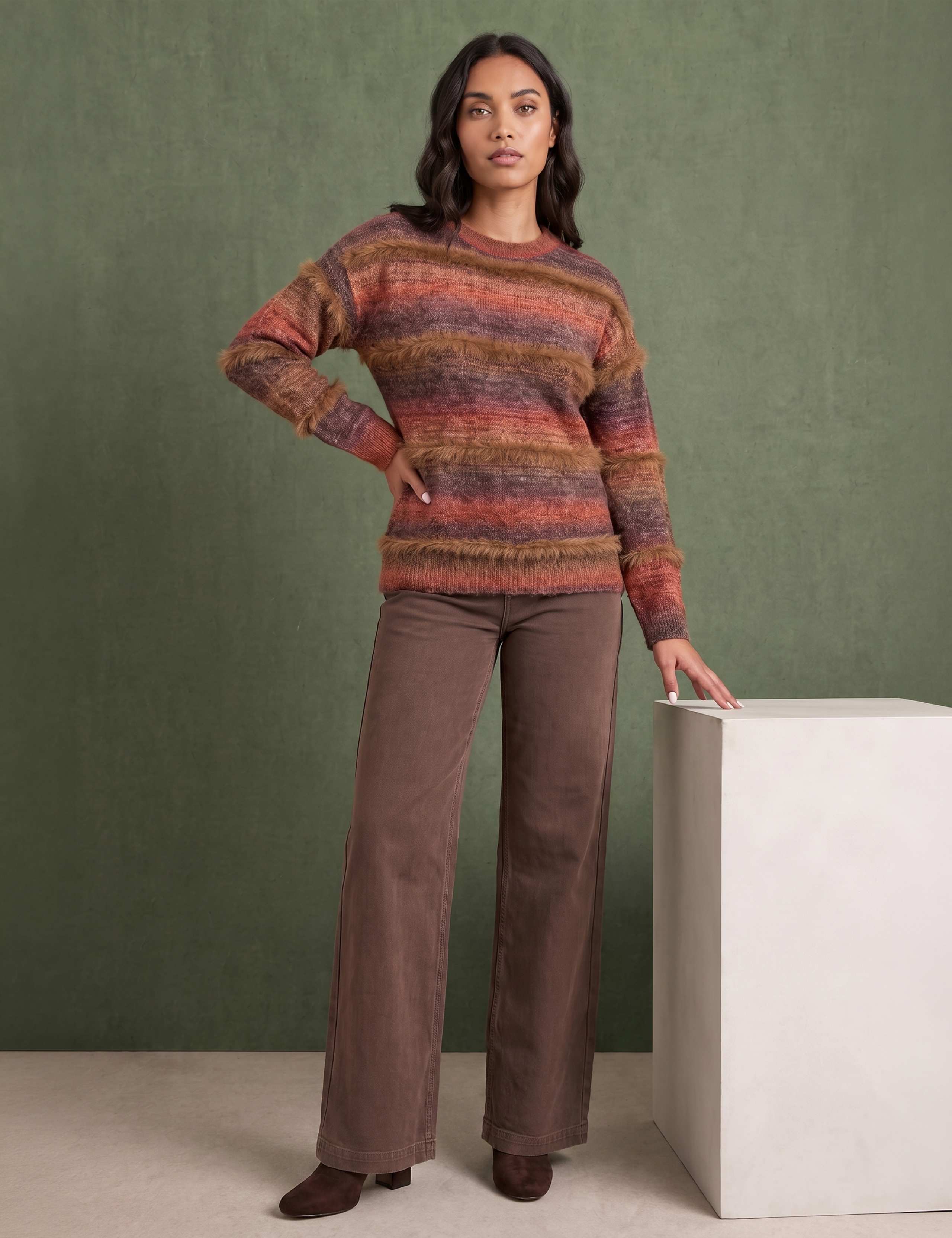 Space Dyed Striped Jumper With Wool 2 of 4