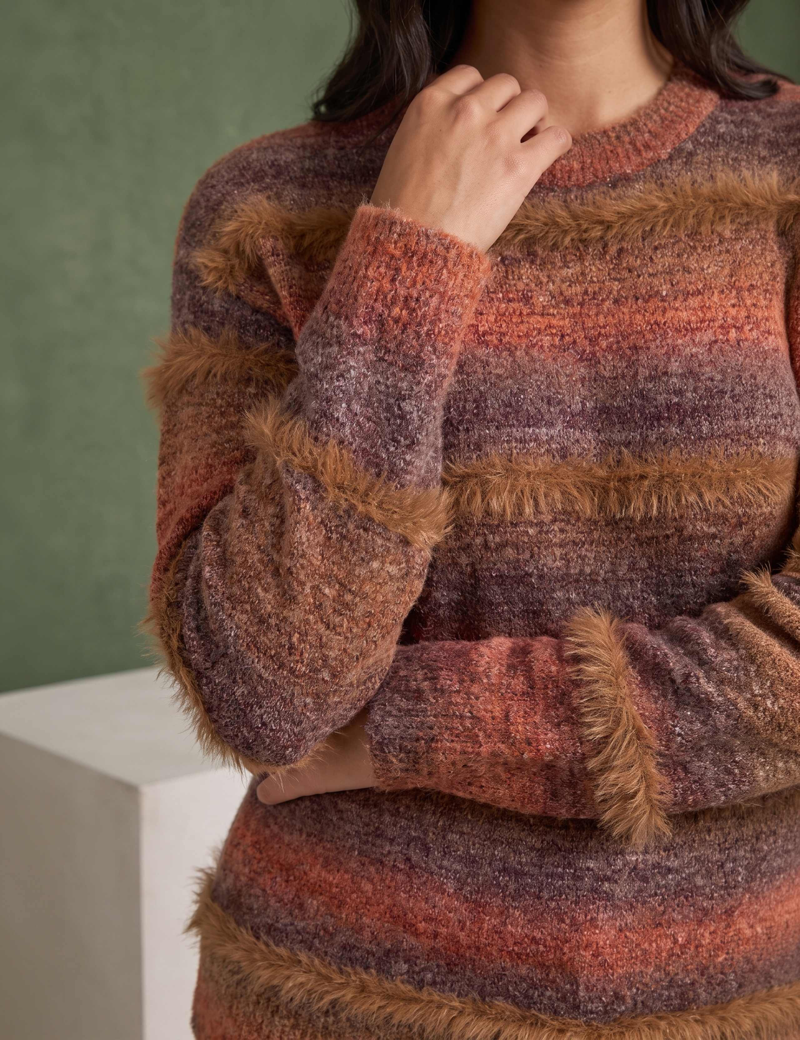 Space Dyed Striped Jumper With Wool 4 of 4