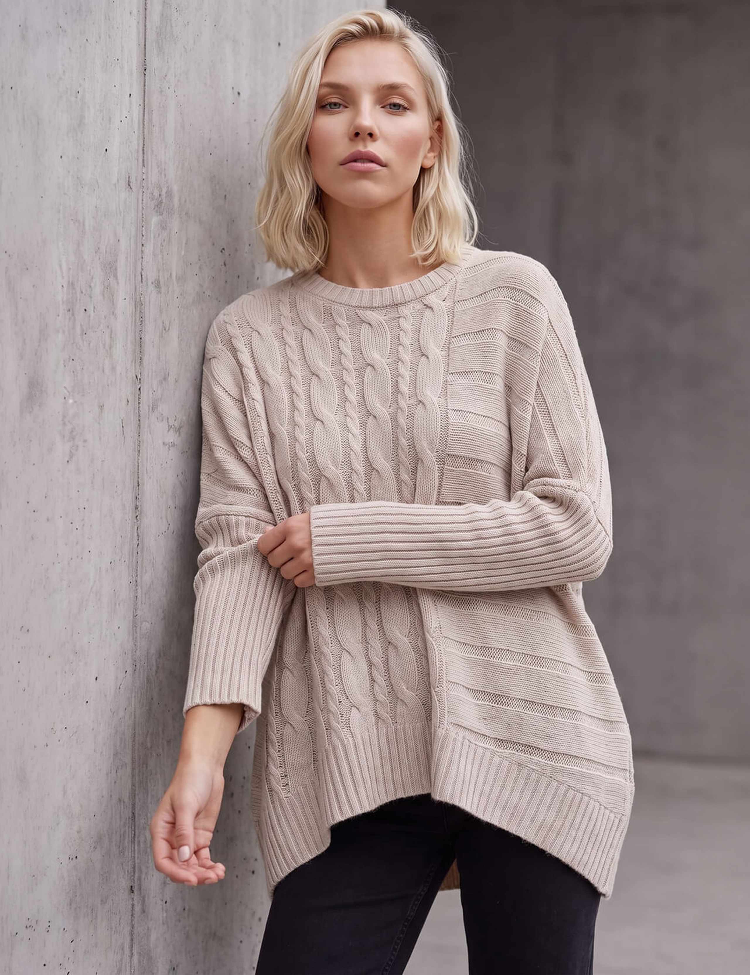Petite Contrast Cable Jumper 1 of 4