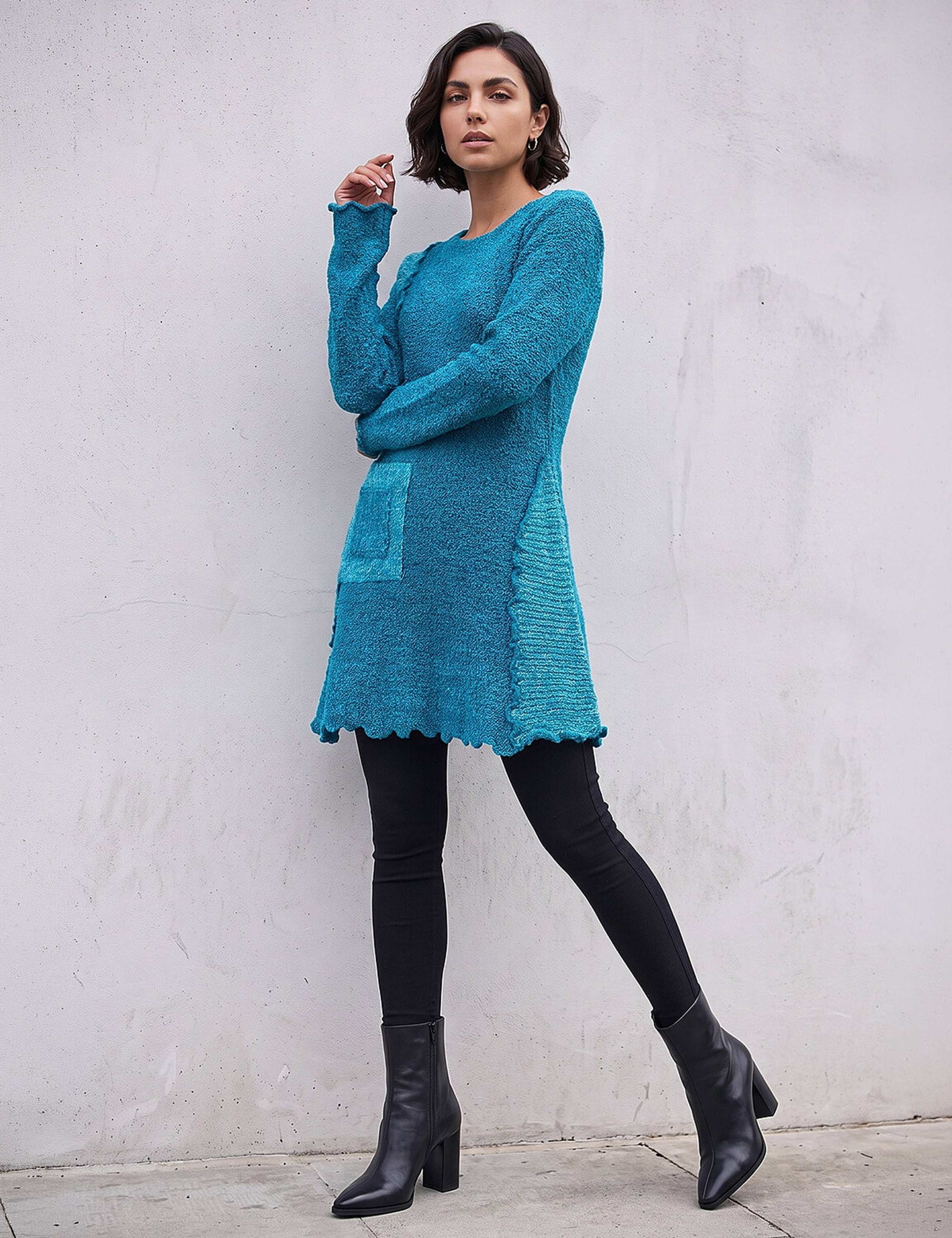 Textured Pocket Detail Longline Jumper 2 of 4