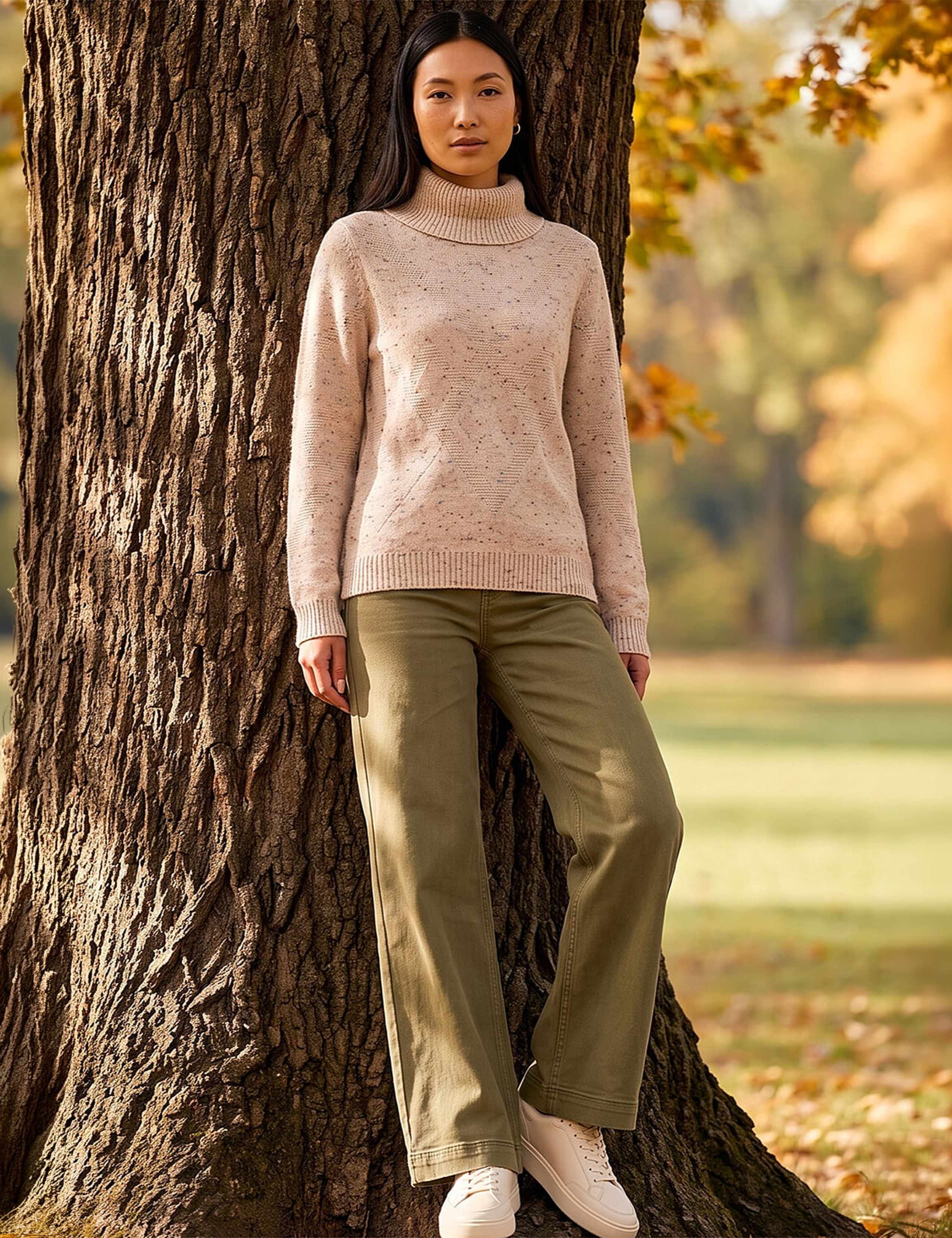 Flecked Roll Neck Jumper With Wool 2 of 4