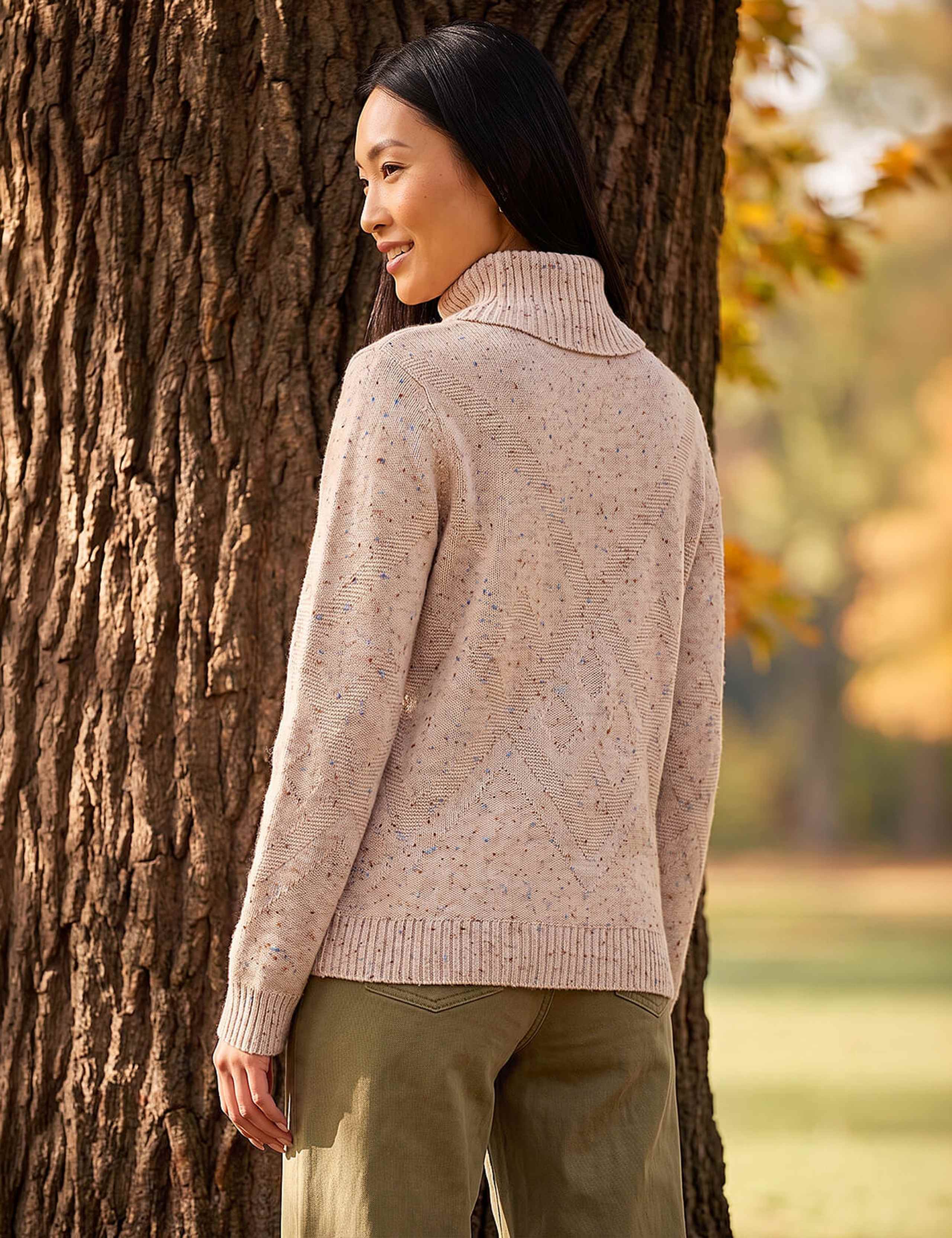 Flecked Roll Neck Jumper With Wool 3 of 4